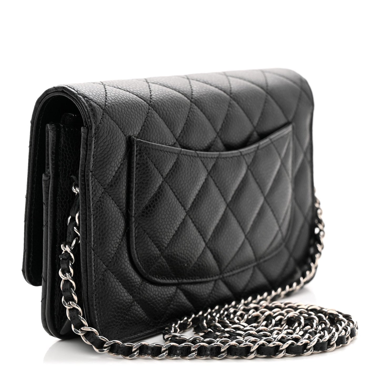 Caviar Quilted CC Turnlock Wallet On Chain WOC Black