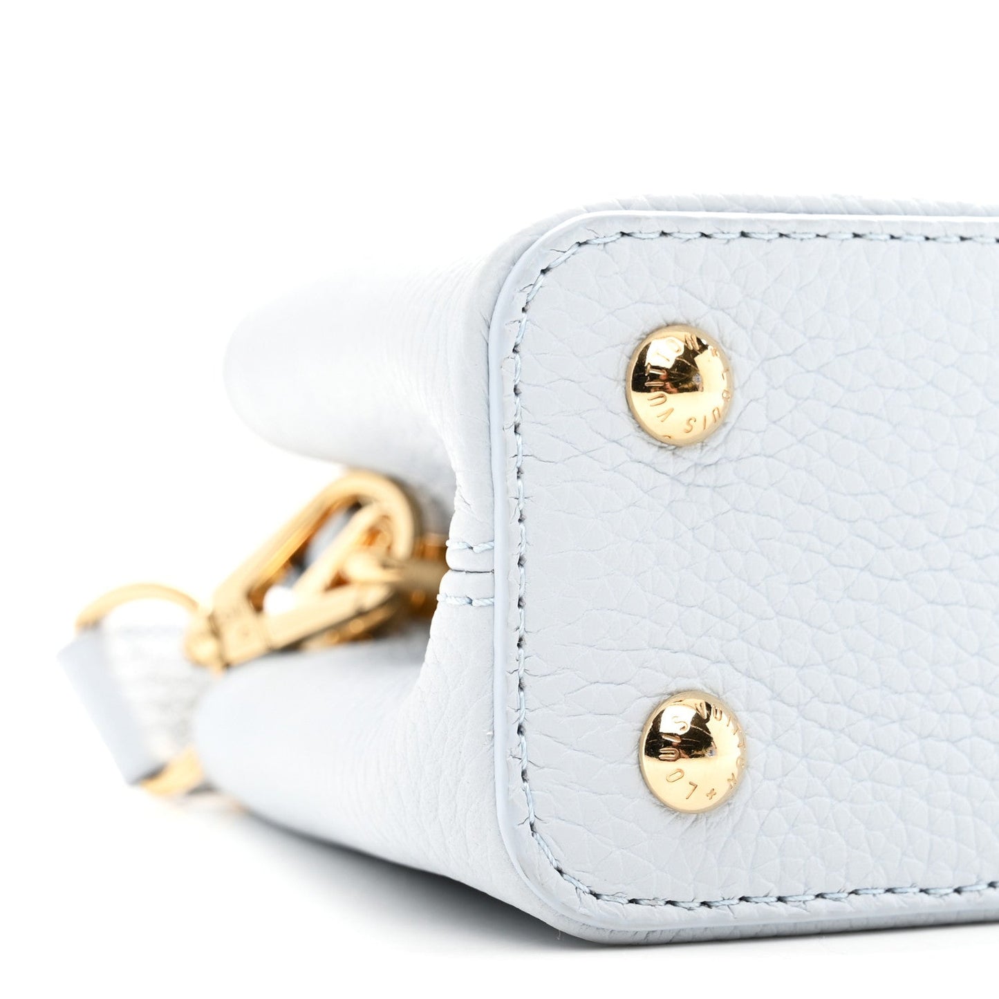 LV X TM Taurillon Capucines East West Mini Olympe Blue