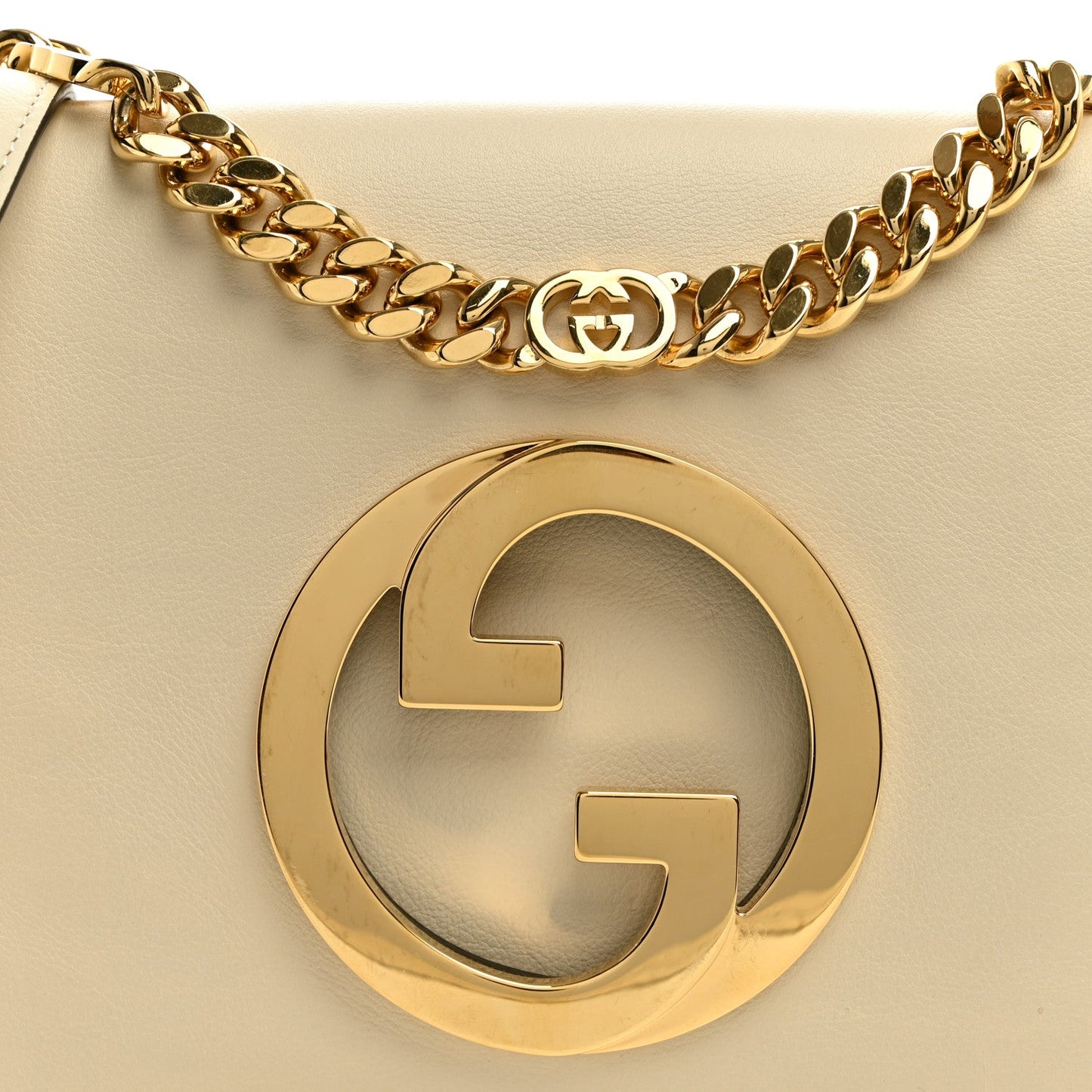 Roxy Calfskin Blondie Chain Shoulder Flap Bag Mystic White