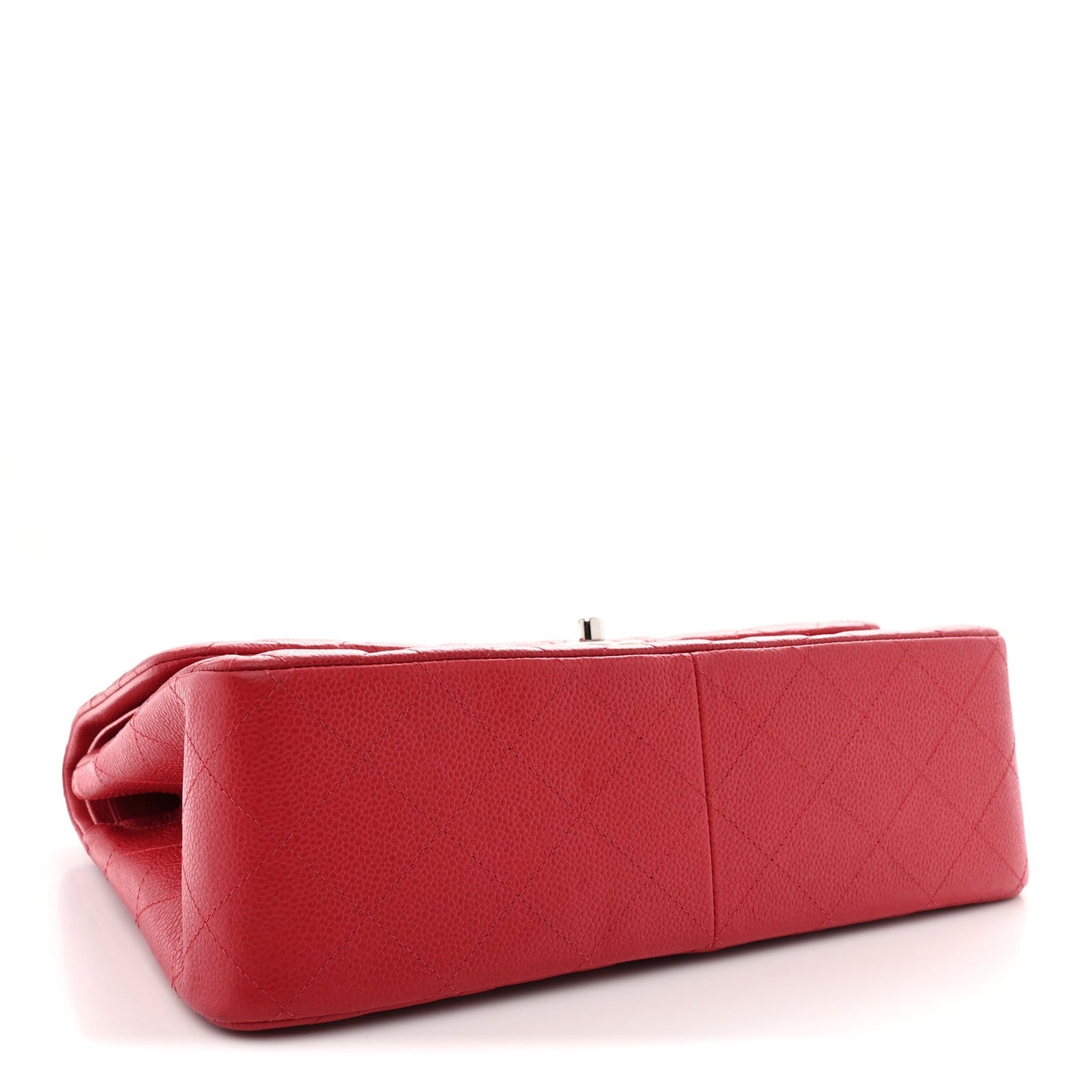 Caviar Quilted Jumbo Double Flap Red