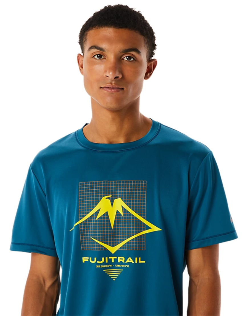 Men's Fujitrail Logo Shorts Sleeve Top: Turquoise
