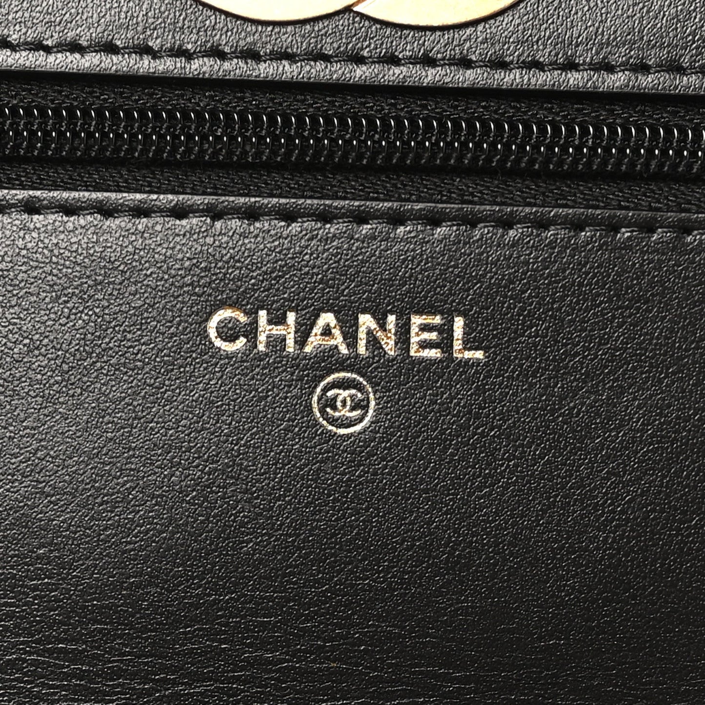Caviar Quilted Camellia Wallet On Chain WOC Black