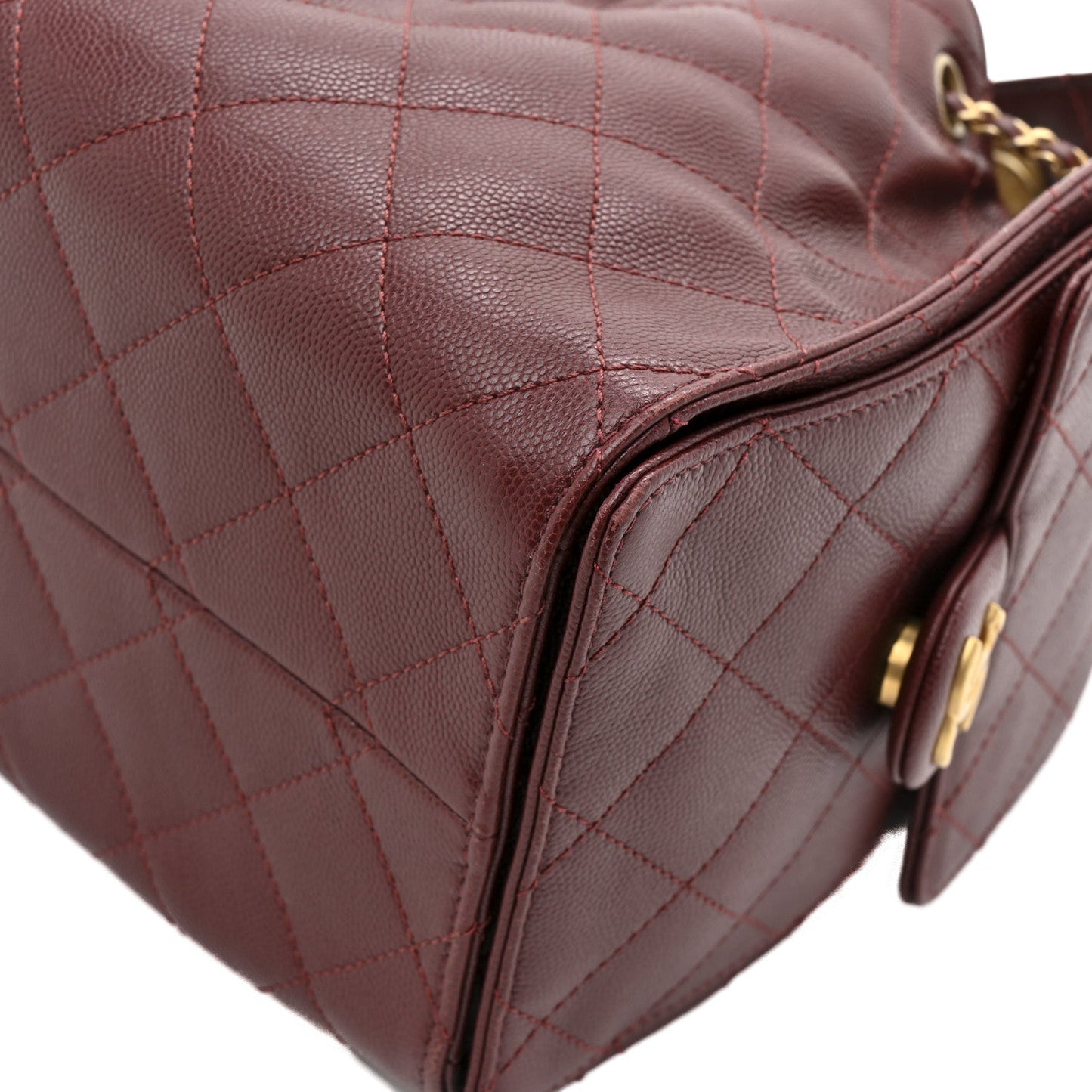Caviar Quilted Small Chanel 25 Handbag Burgundy