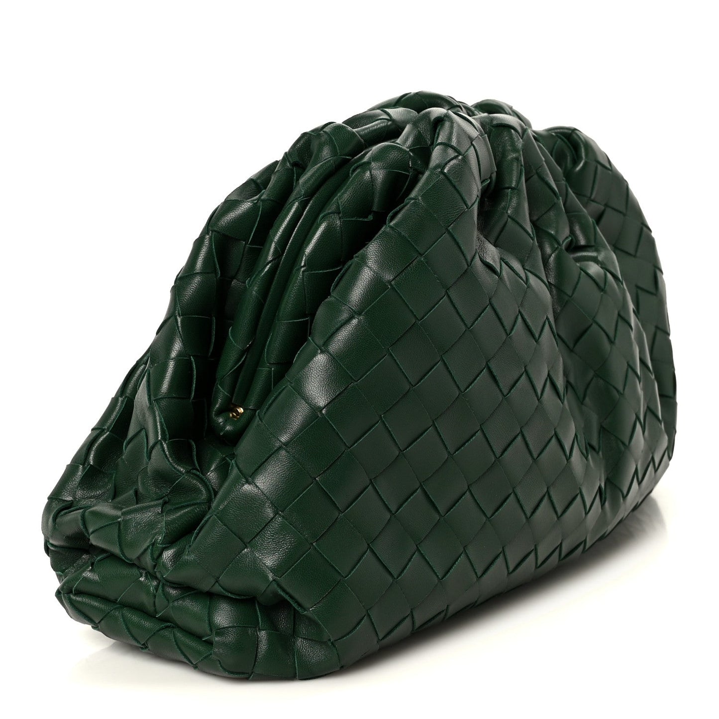 Nappa Maxi Intrecciato The Pouch Oversized Clutch Racing Green