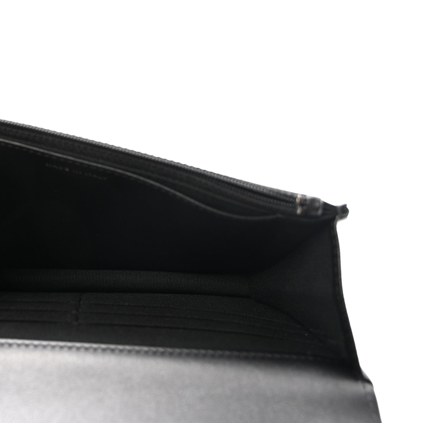 Caviar Quilted Pocket Twins Clutch With Chain Black