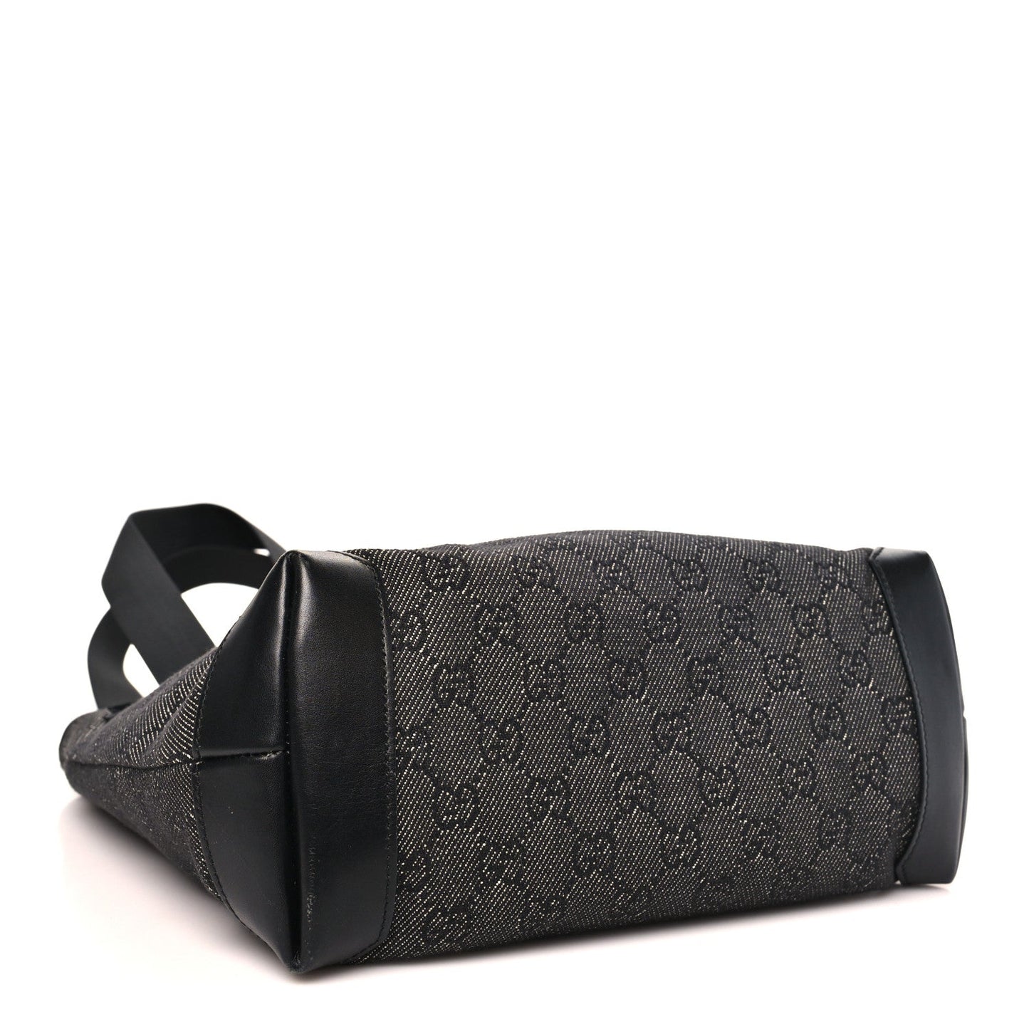 Denim Monogram Tote Bag Black
