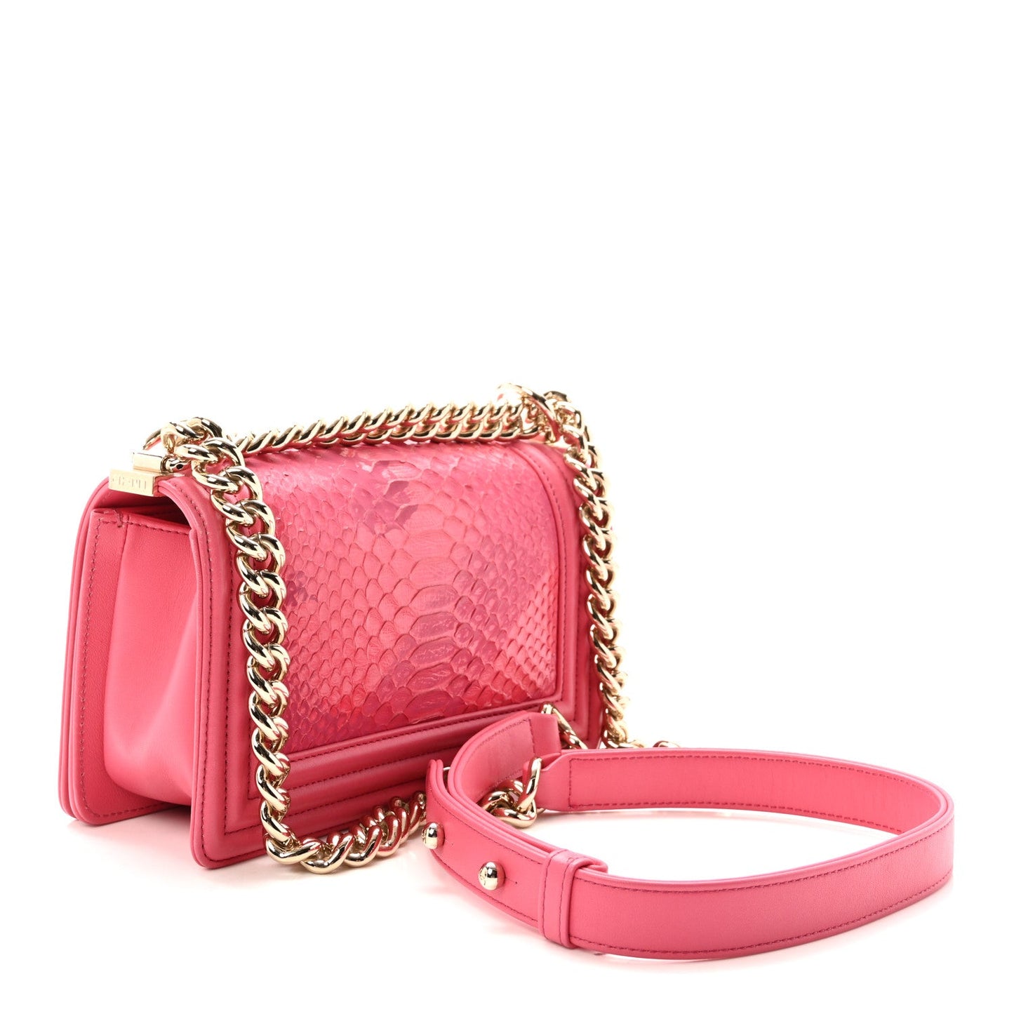 Snakeskin Small Boy Flap Pink