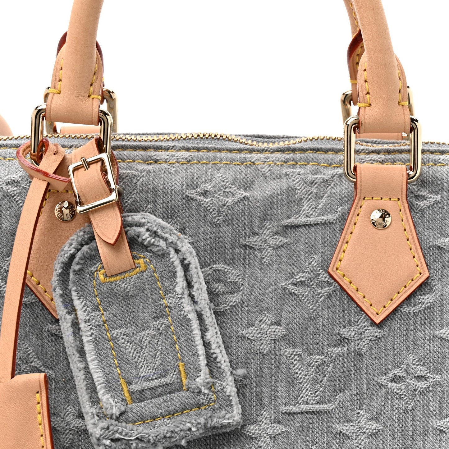 Monogram Denim Speedy Soft 30 Washed Gray