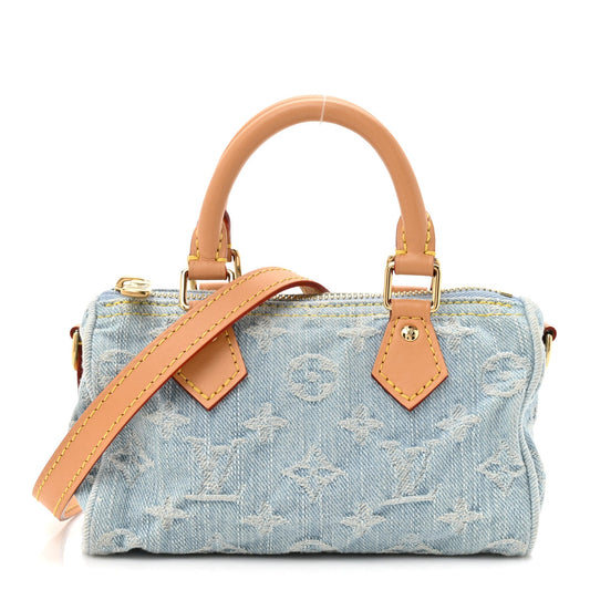 Monogram Denim Nano Speedy Sky Blue