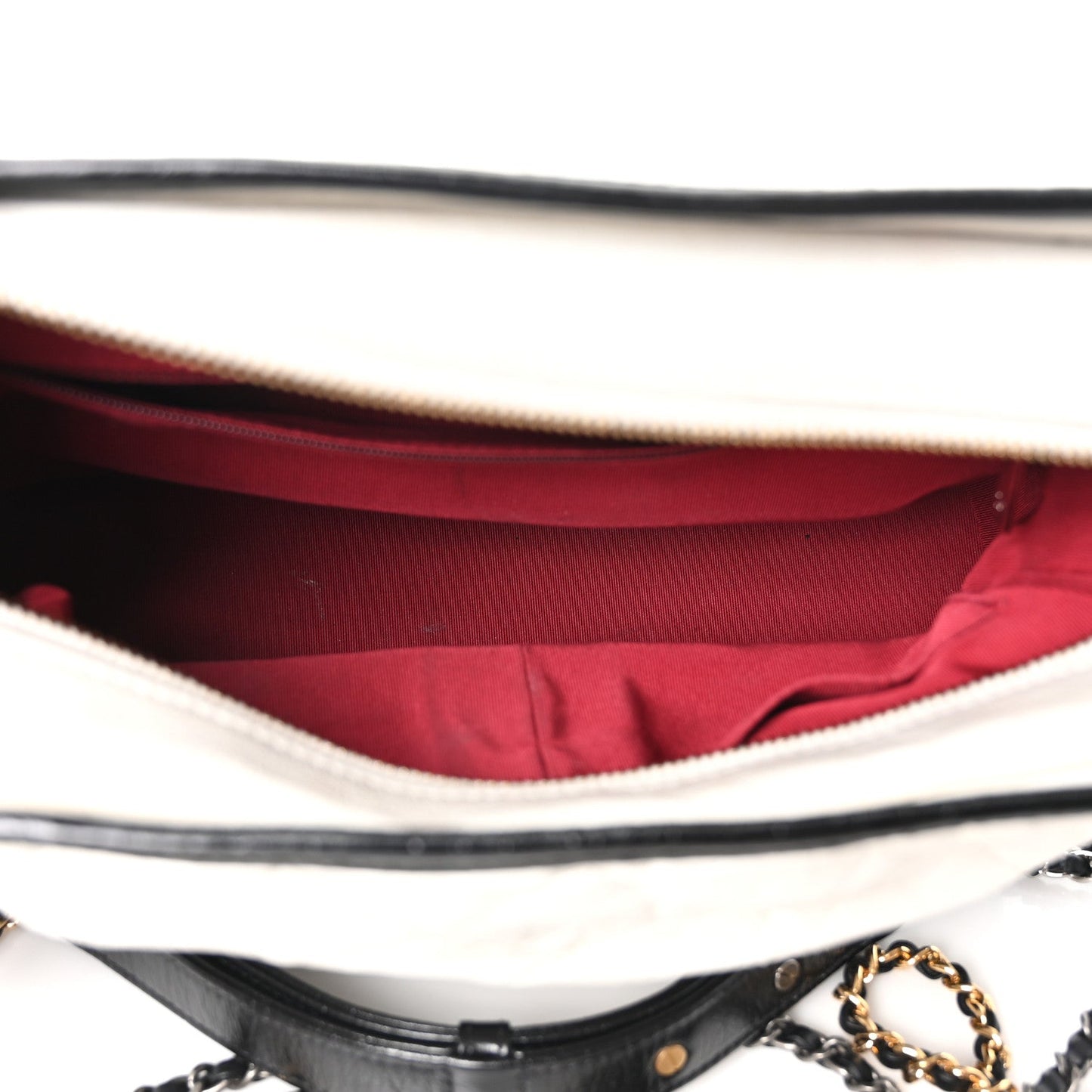 Aged Calfskin Quilted Medium Gabrielle Hobo Black White