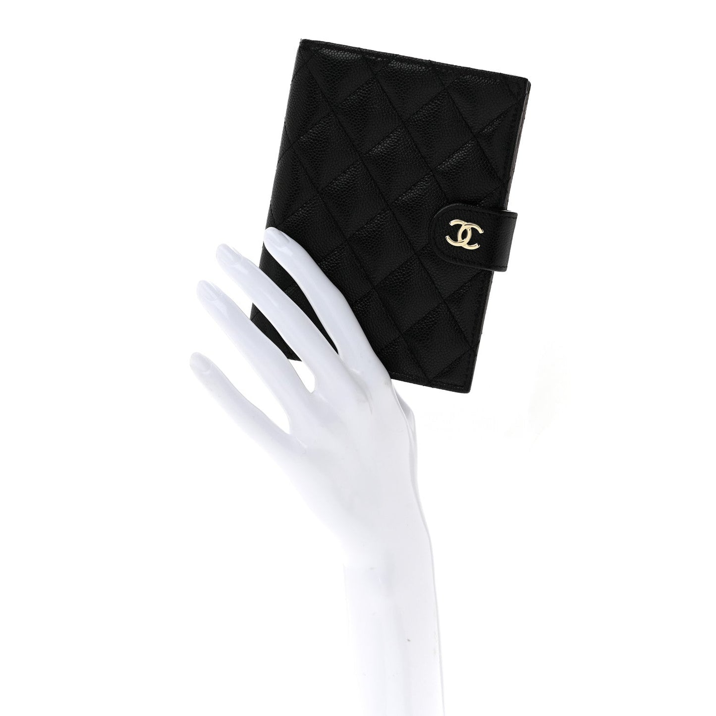 Caviar Quilted Passport Holder Black