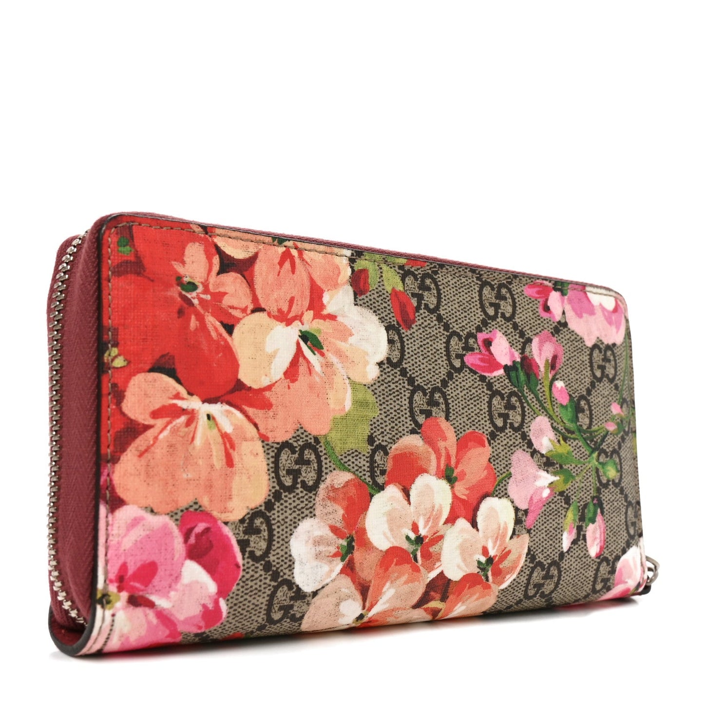 GG Supreme Monogram Blooms Wrist Wallet Beige Multicolor Beige Multicolor Dry Rose