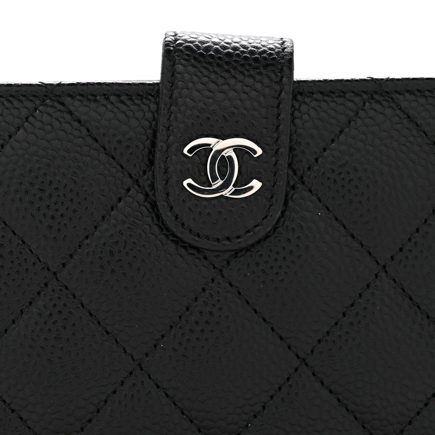 Caviar Quilted CC French Wallet Black