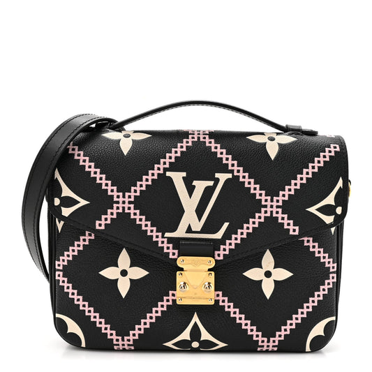 Empreinte Monogram Giant Broderies Pochette Metis Black