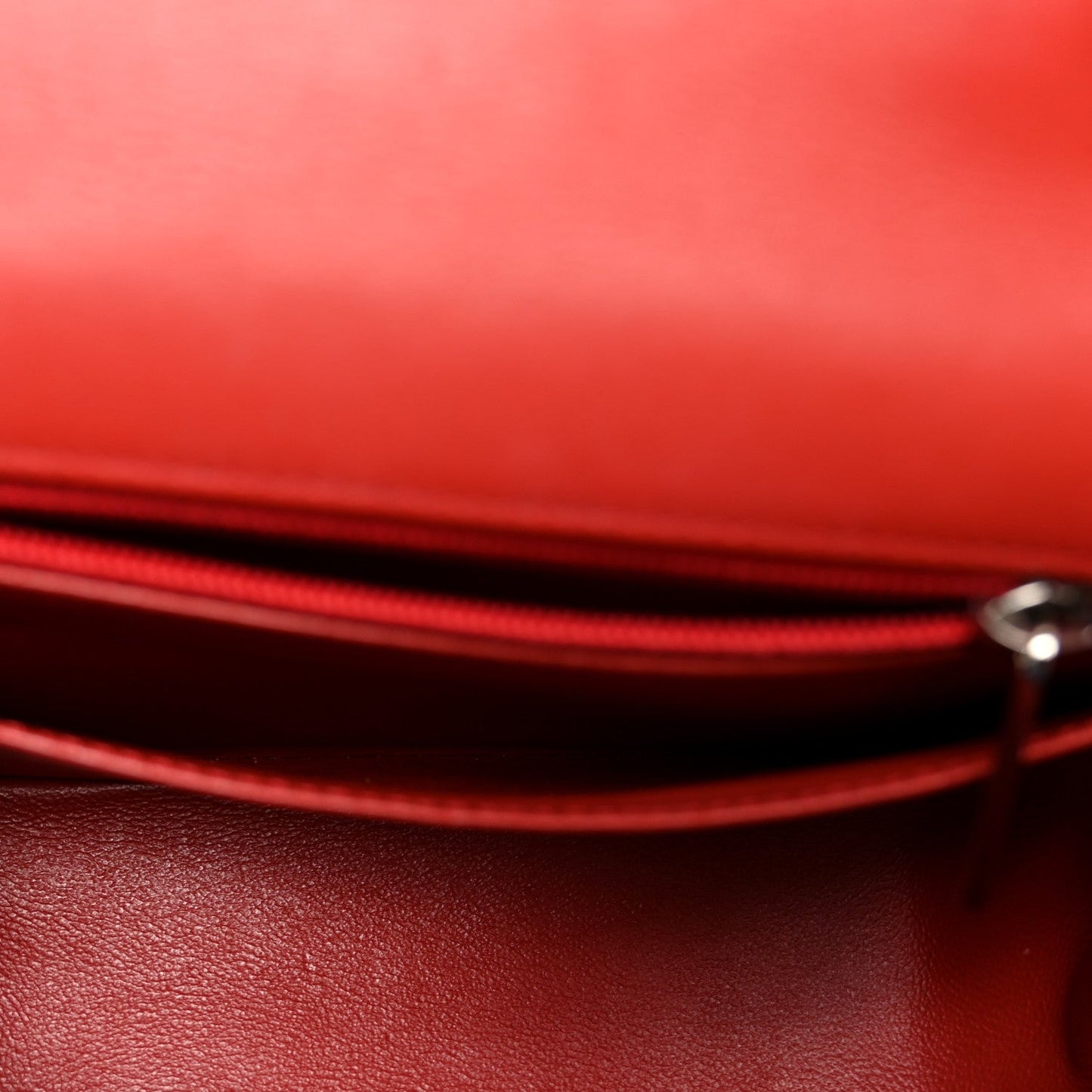 Patent Chevron Quilted Mini Square Flap Red