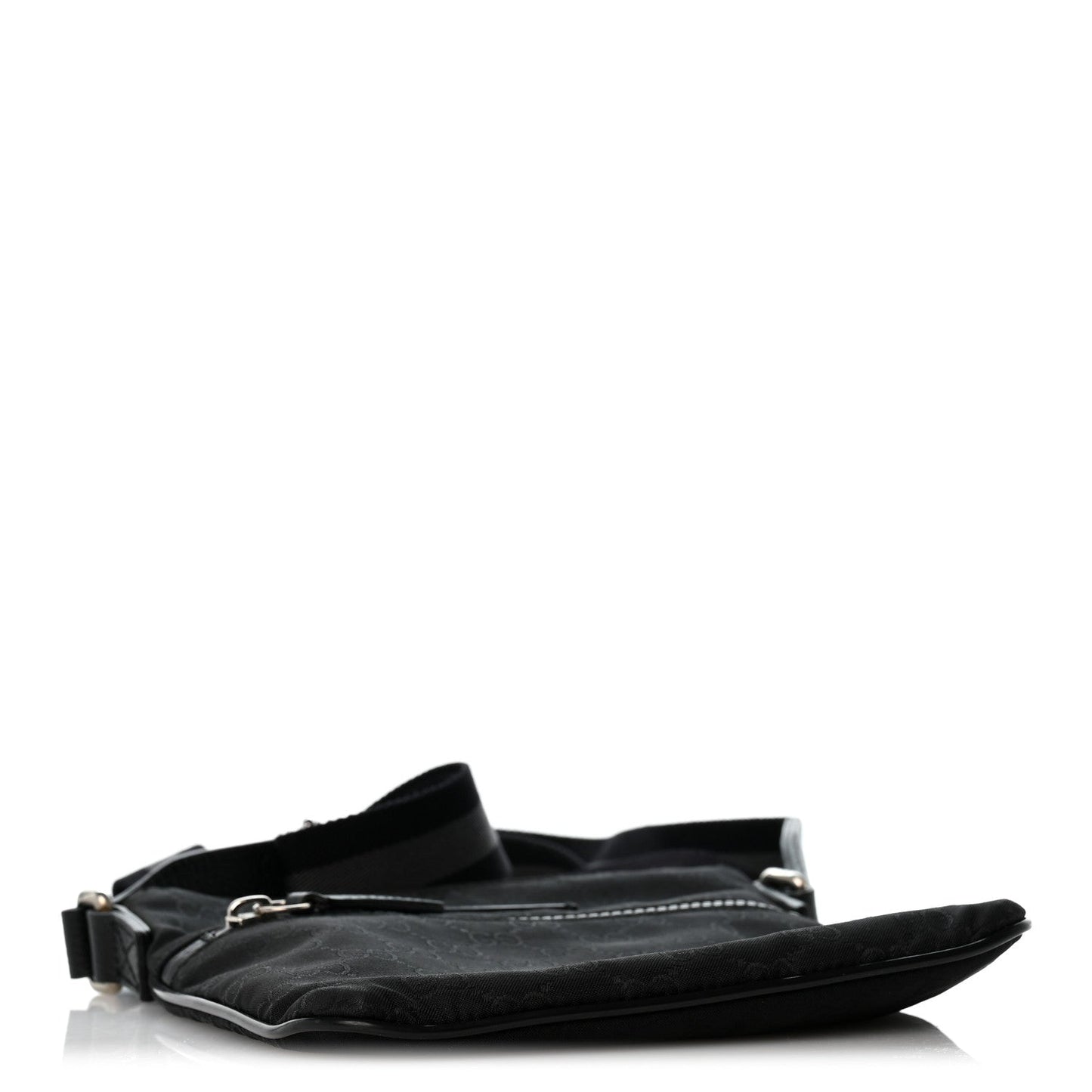 Nylon Monogram Mini Flat Messenger Bag Black