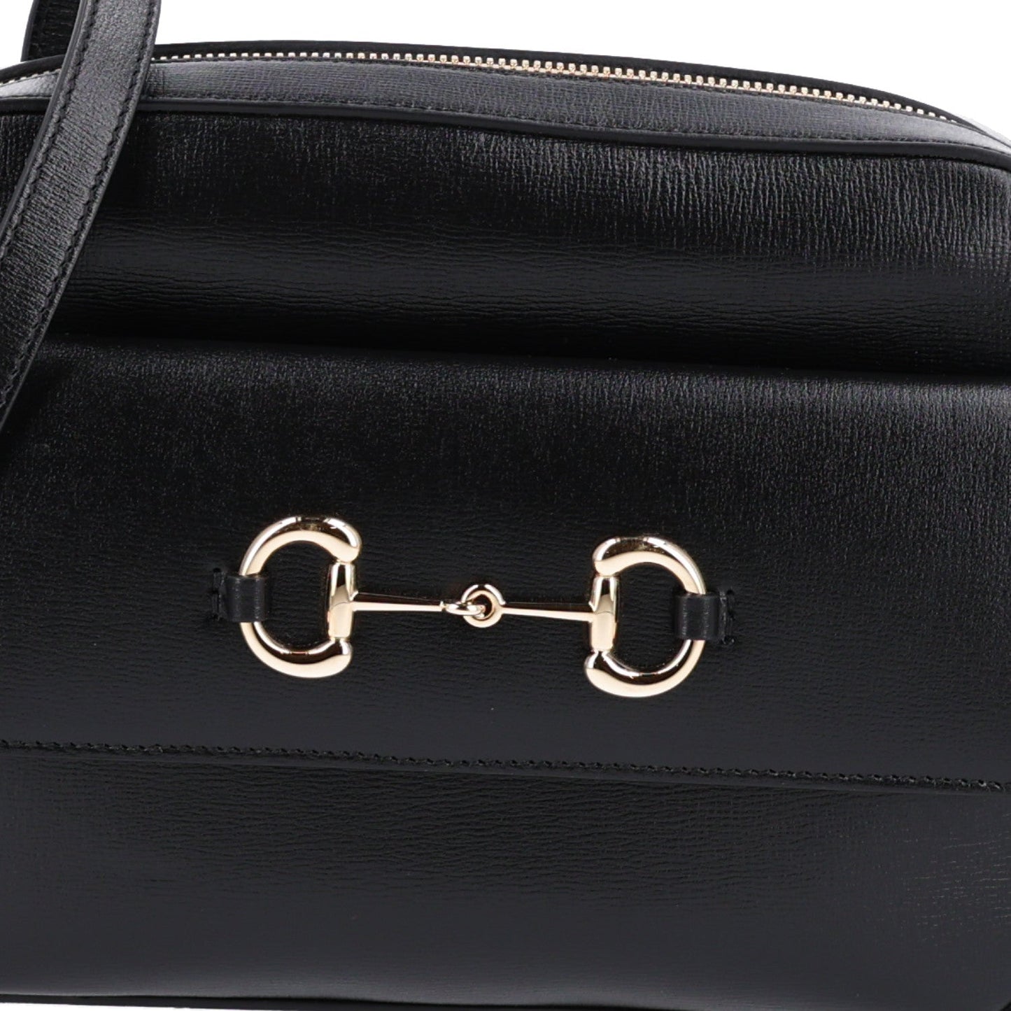 Textured Calfskin Small Horsebit 1955 Shoulder Bag Black