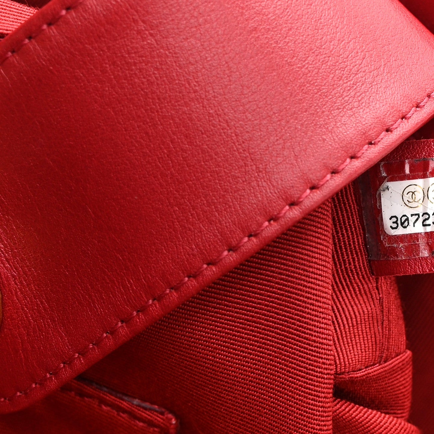 Calfskin Quilted Boy Bucket Bag Red
