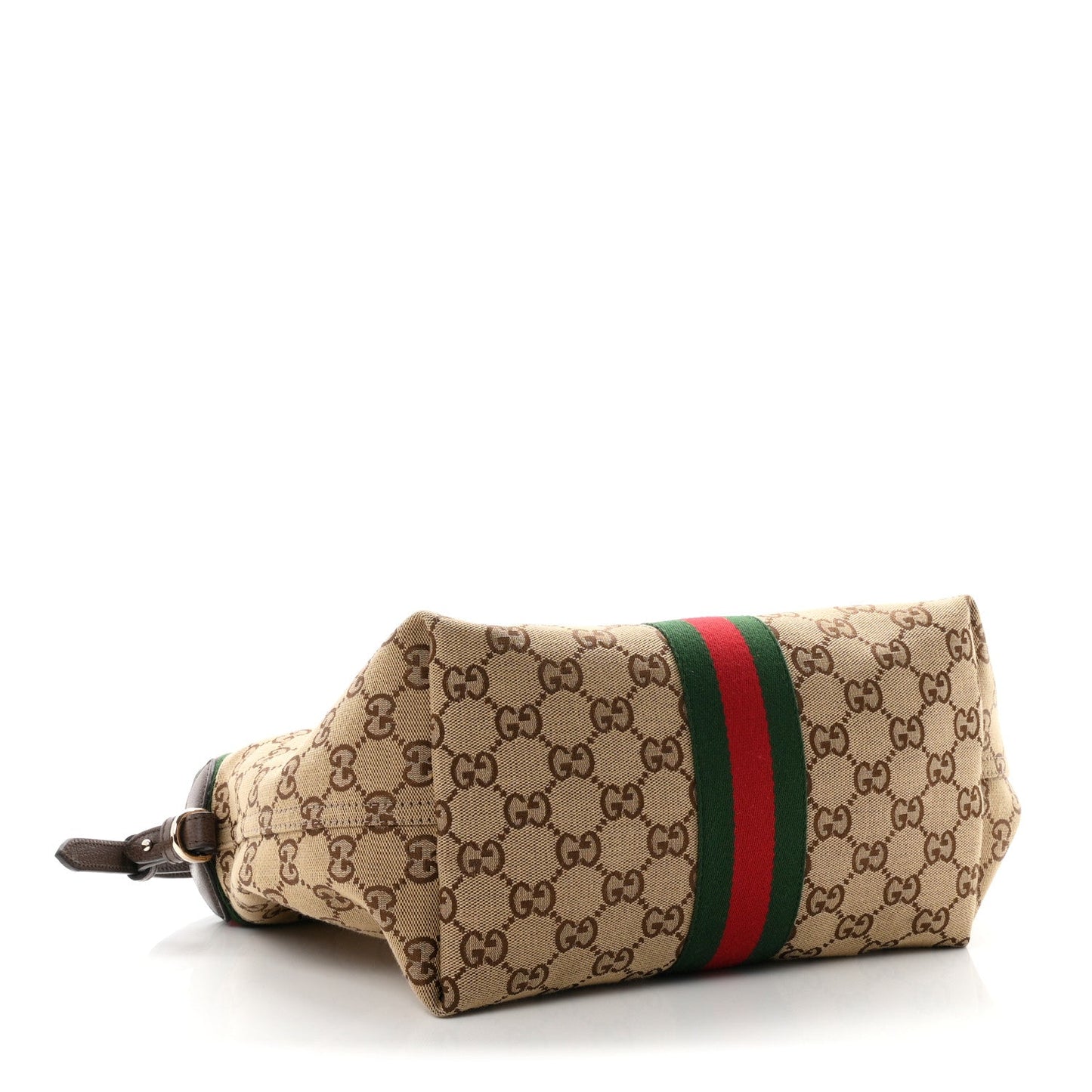 Monogram Web Small Giglio Tote Beige Dark Brown