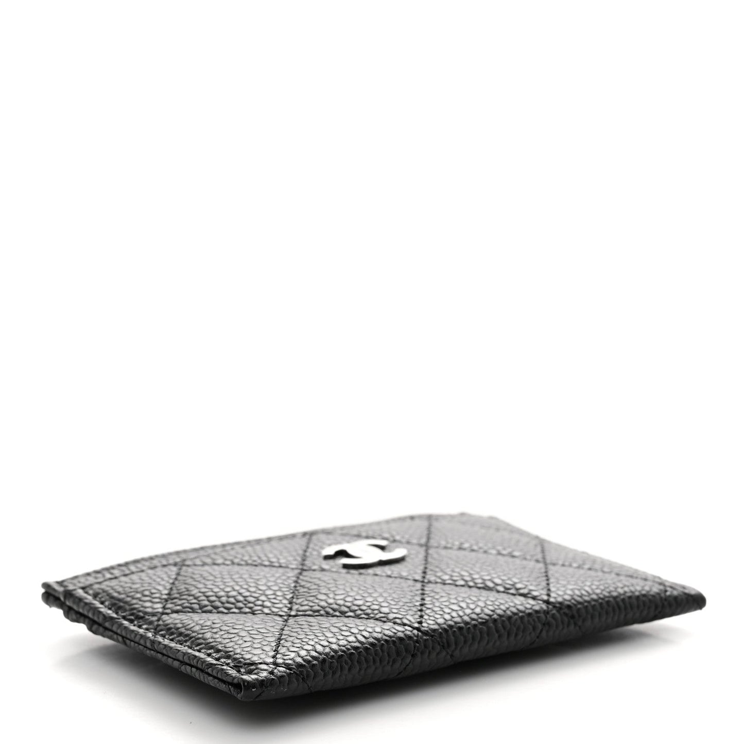 Caviar Quilted Card Holder Black