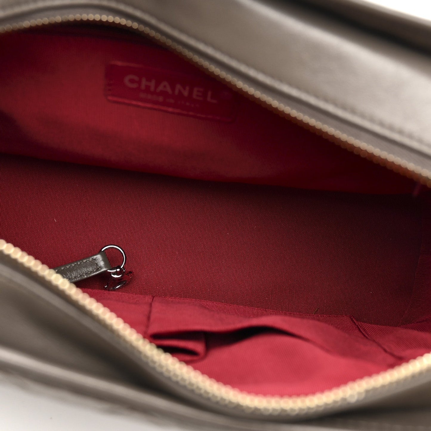 Aged Calfskin Quilted Medium Gabrielle Hobo Grey