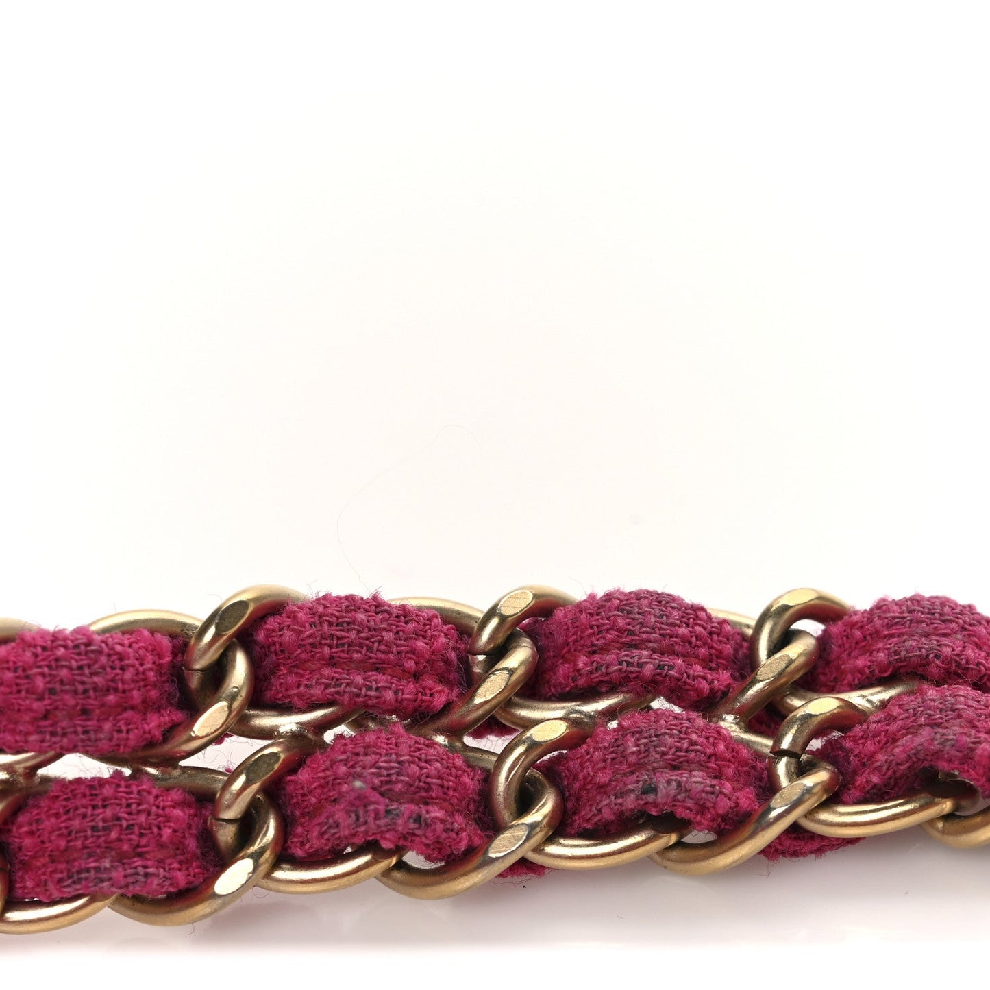 Tweed Quilted Medium Double Flap Fuchsia