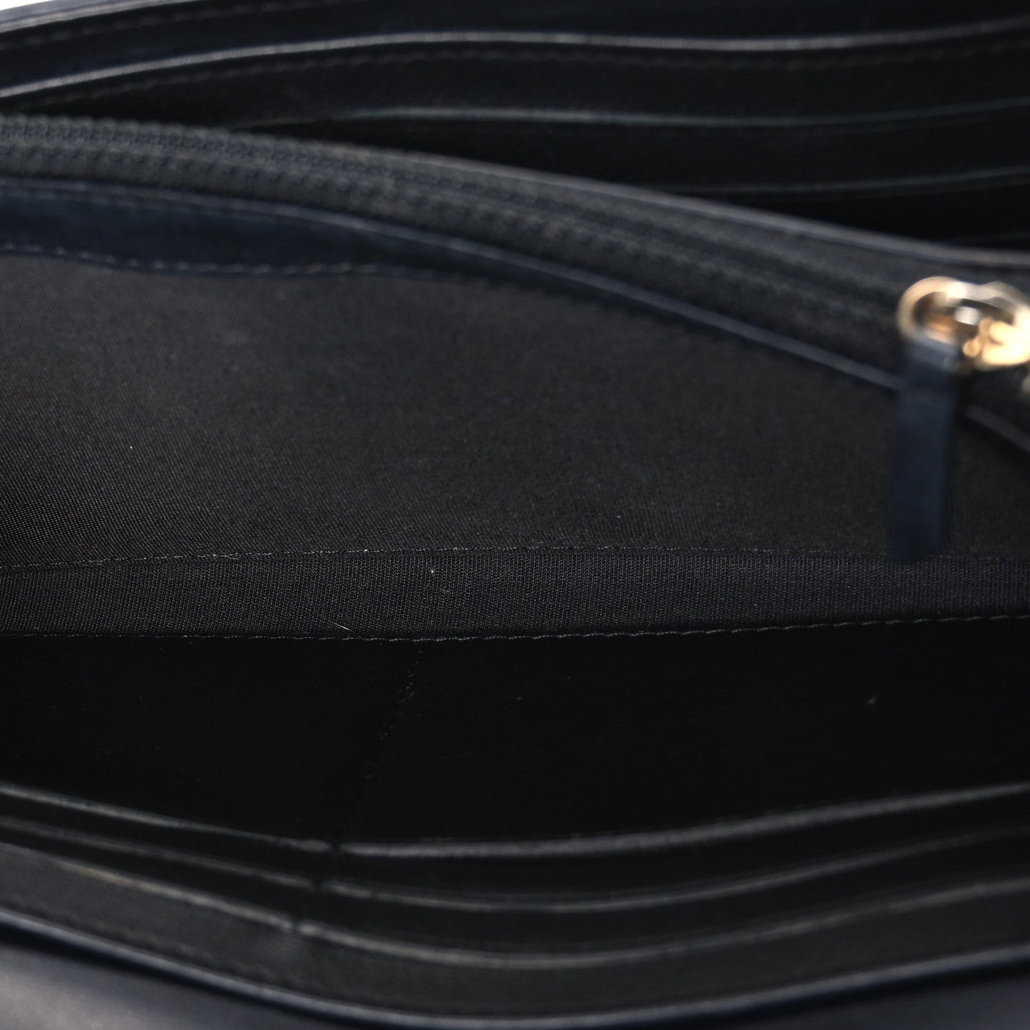Lambskin Large Boy Gusset Flap Wallet Black Silver