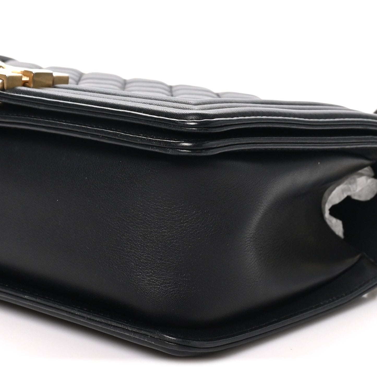 Lambskin Quilted Medium Boy Flap Black