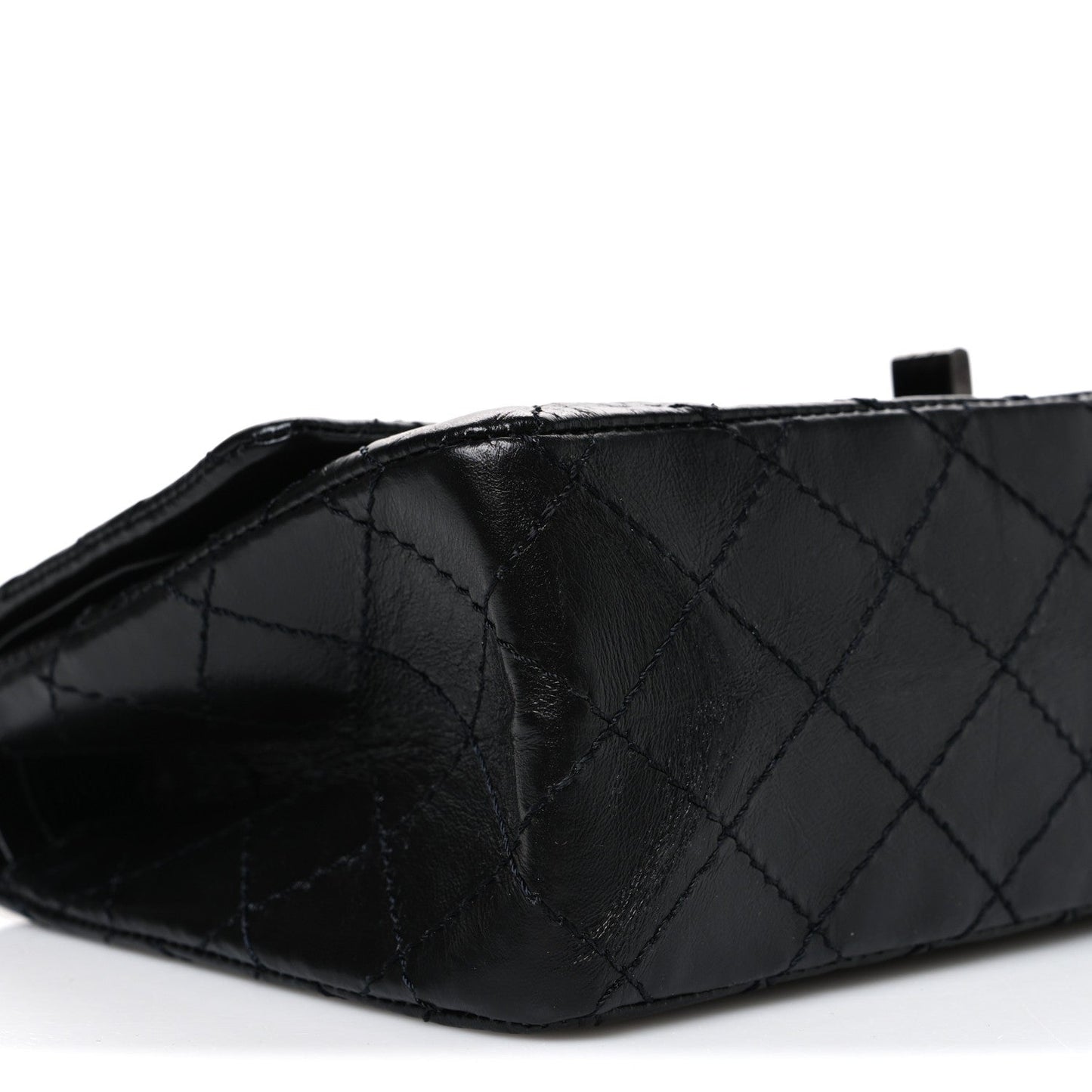 Aged Calfskin Quilted 2.55 Reissue 225 Flap  So Black