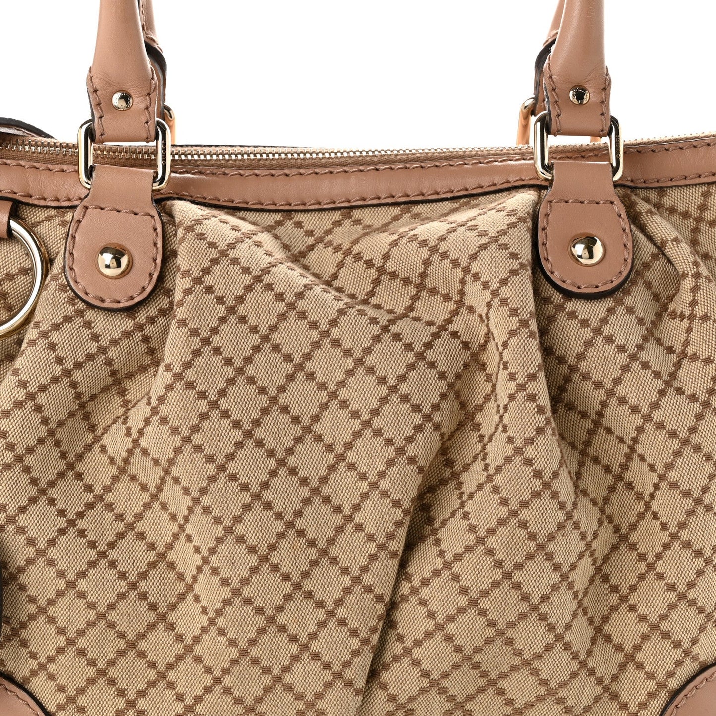 Diamante Medium Sukey Top Handle Bag Beige Pink
