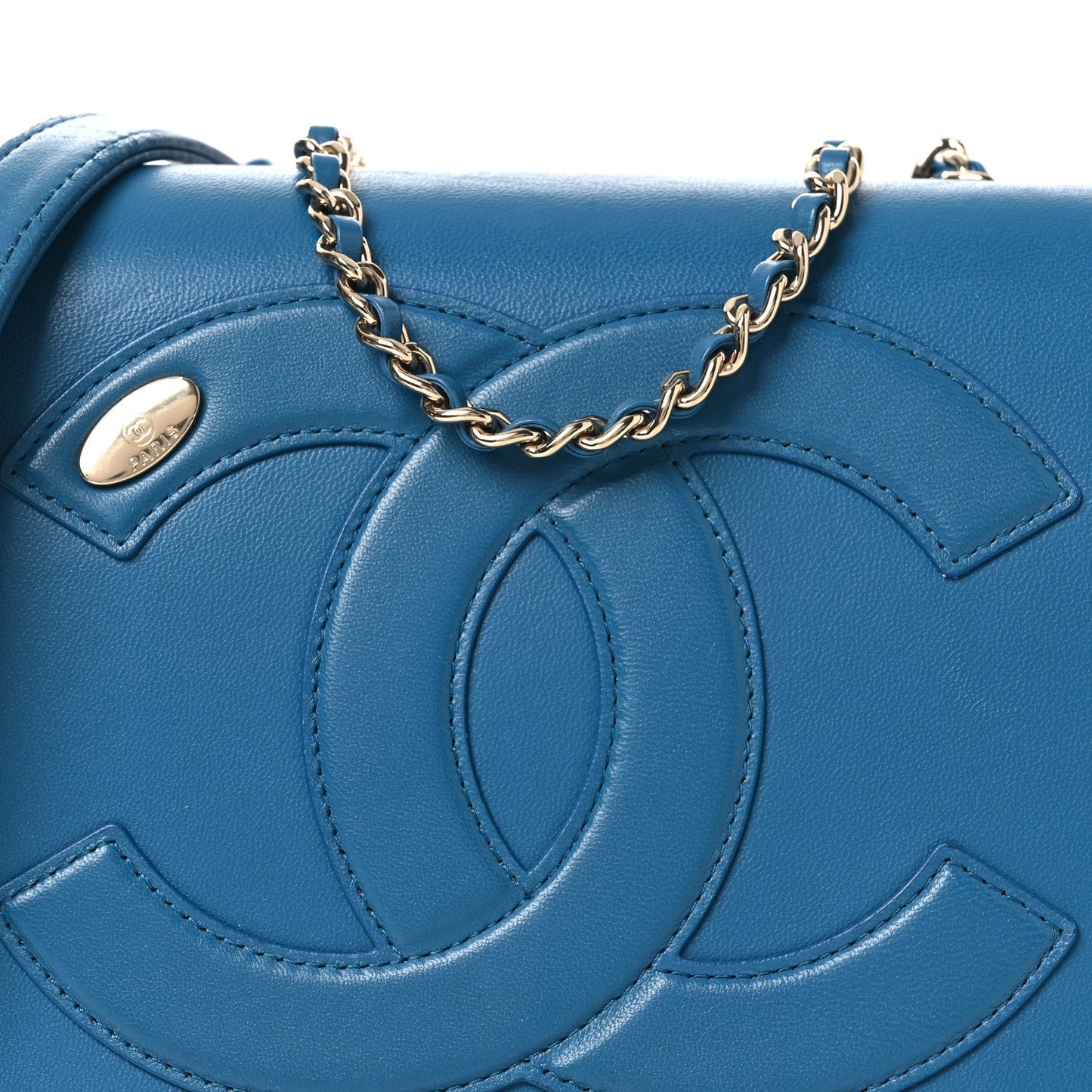 Lambskin CC Mania Flap Bag Turquoise