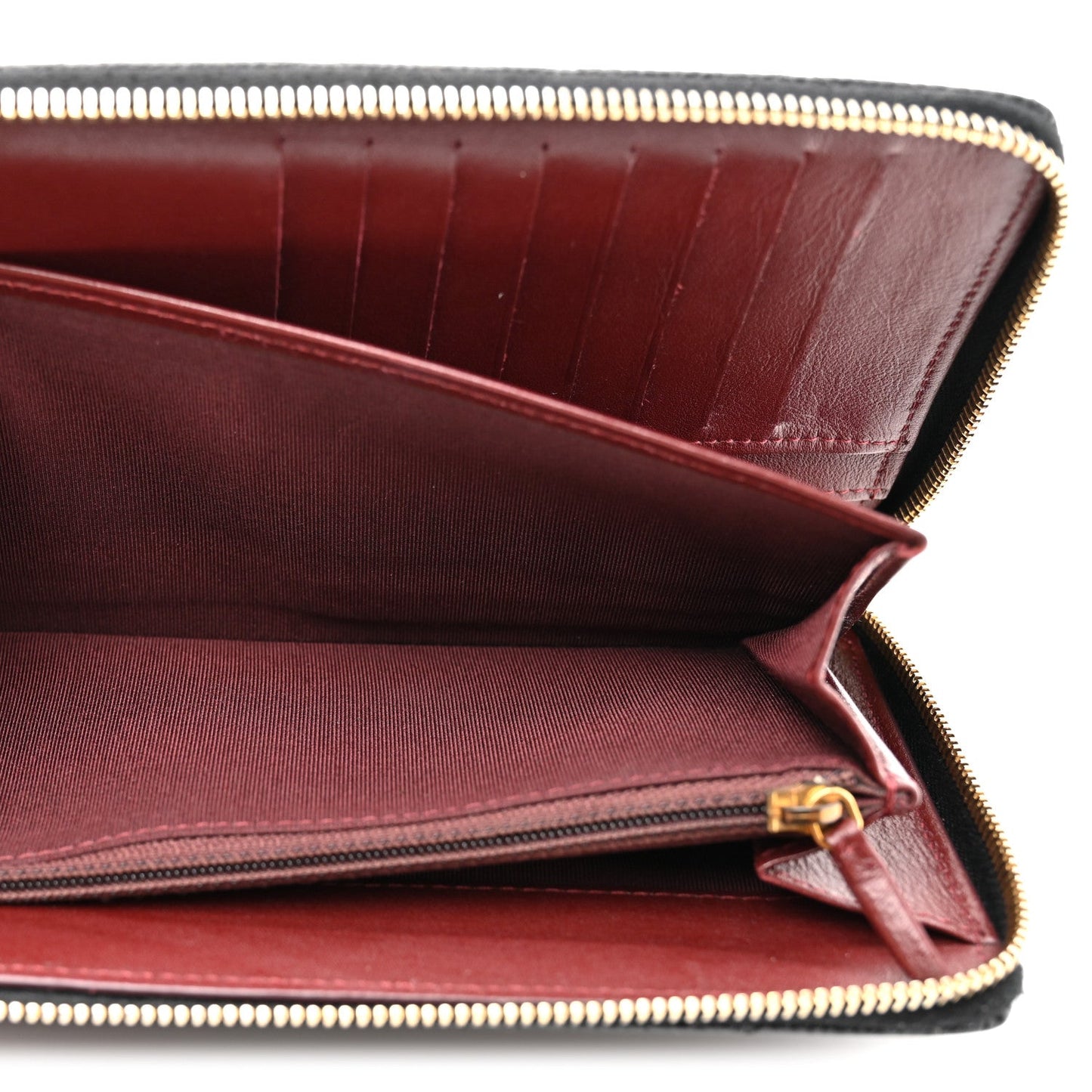 Caviar Quilted Large Zip Around Organizer Wallet Black