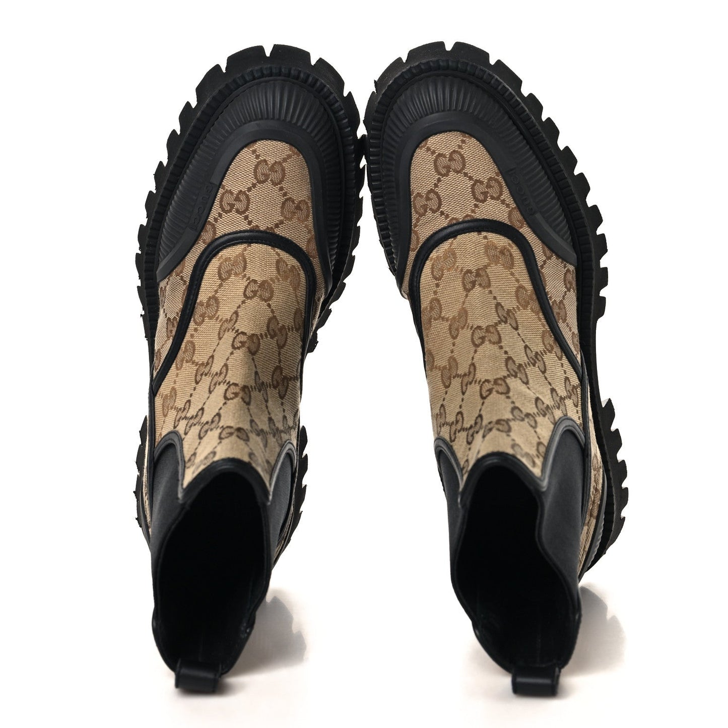 GG Supreme Monogram Ankle Booties 39 Beige Ebony Black