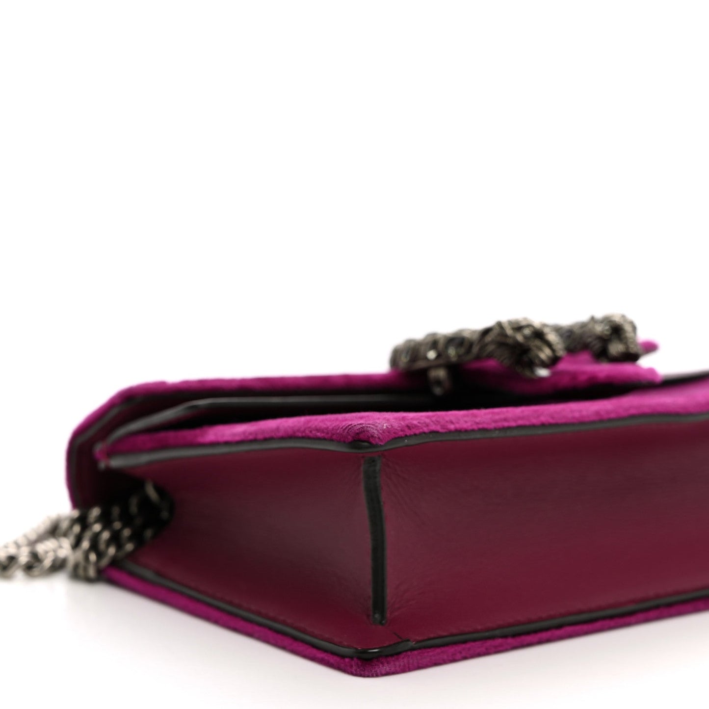 Velvet Super Mini Dionysus Shoulder Bag Fuchsia Violet Cyclamen