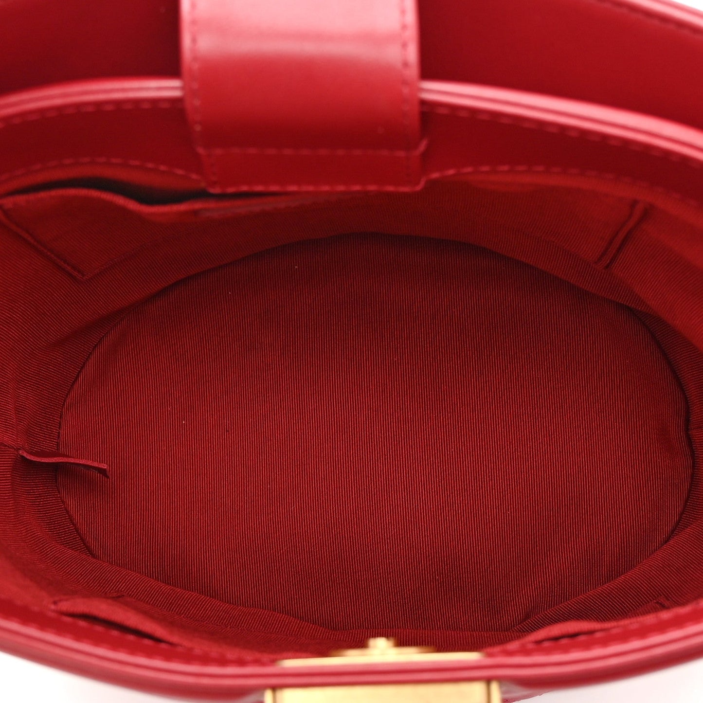 Calfskin Quilted Boy Bucket Bag Red