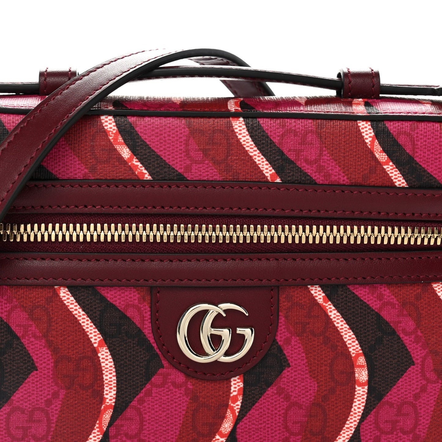 GG Supreme Monogram Canvas Lunar New Year Shoulder Bag  Red Pink Multicolor