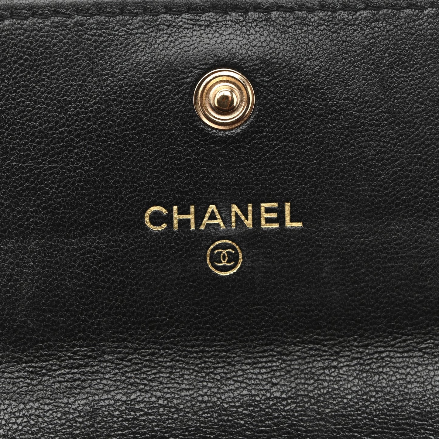 Shiny Goatskin Quilted Chanel 19 Flap Wallet Black