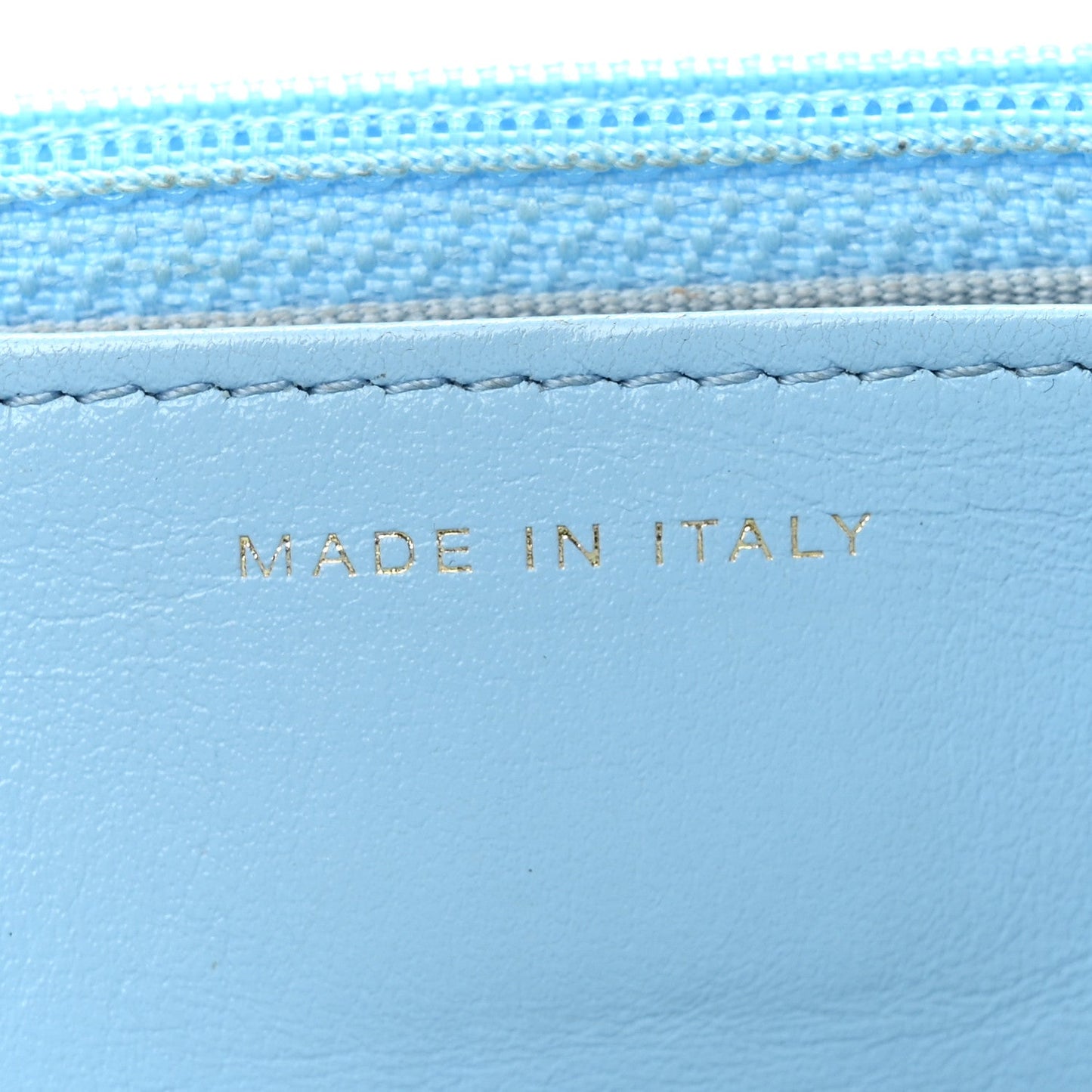 Lambskin Quilted Chanel 19 Wallet On Chain WOC Light Blue