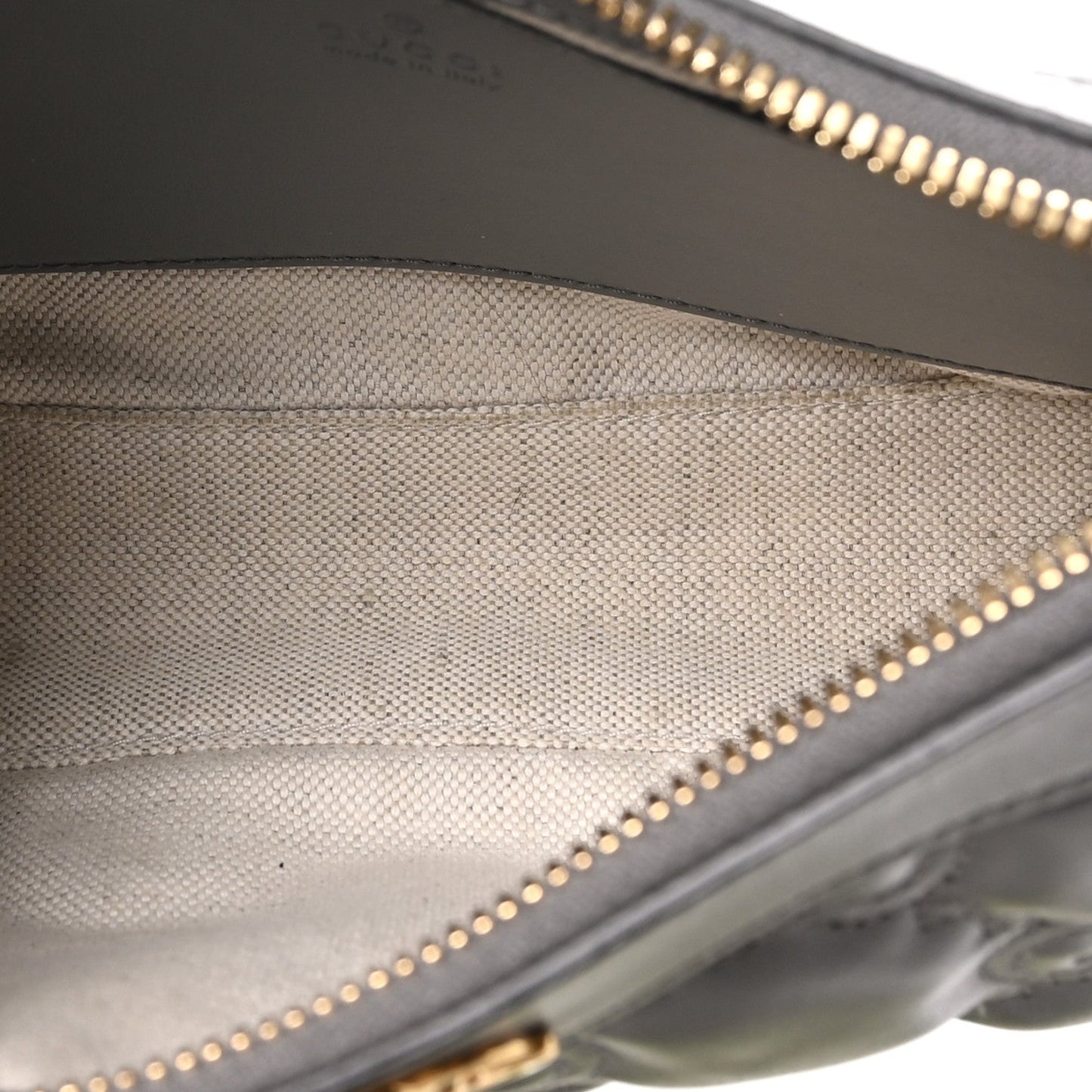 Calfskin GG Matelasse Chain Handbag Dusty Grey Natural