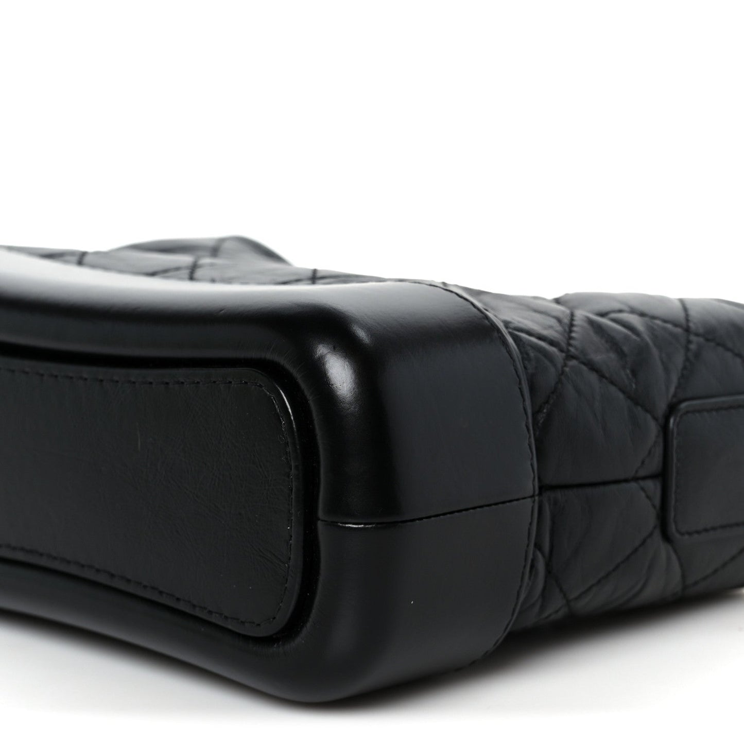 Aged Calfskin Quilted Small Gabrielle Hobo Black
