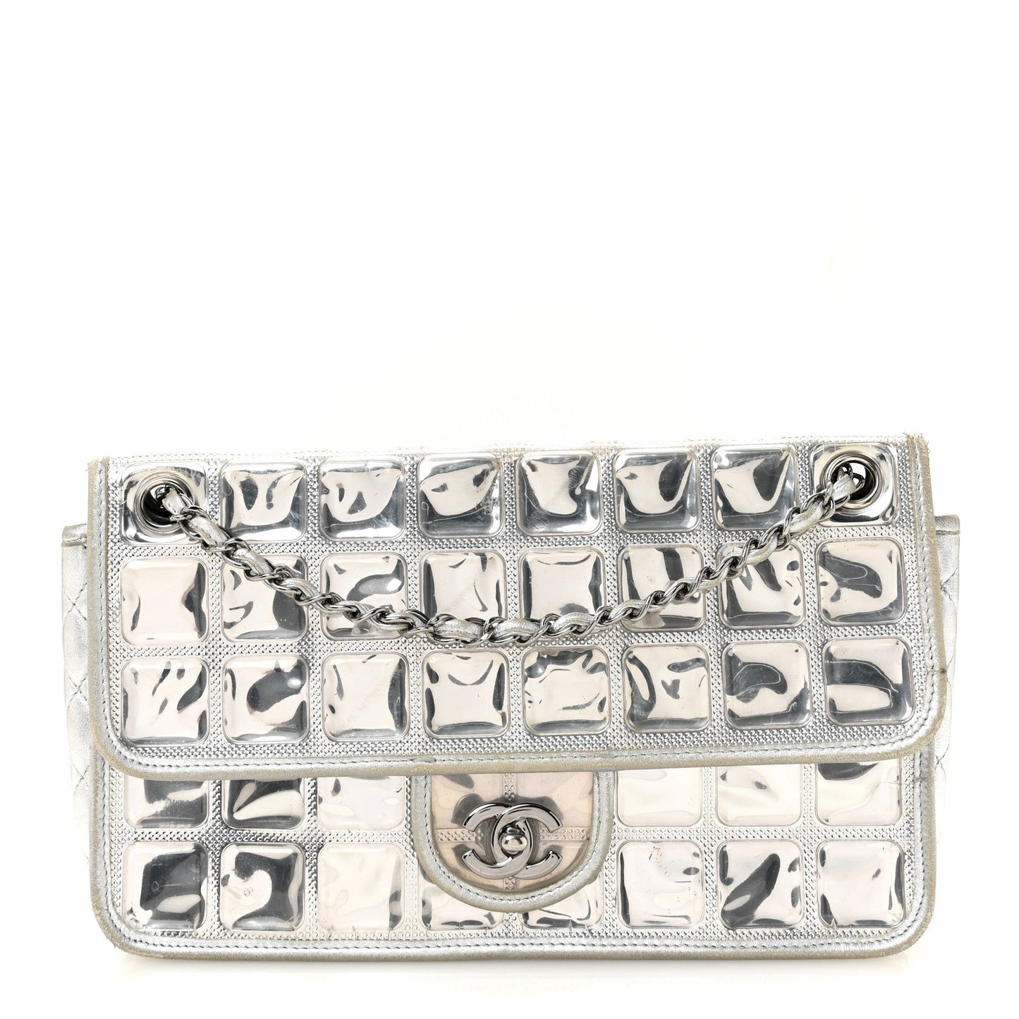 Vinyl Large Ice Cube Flap Silver