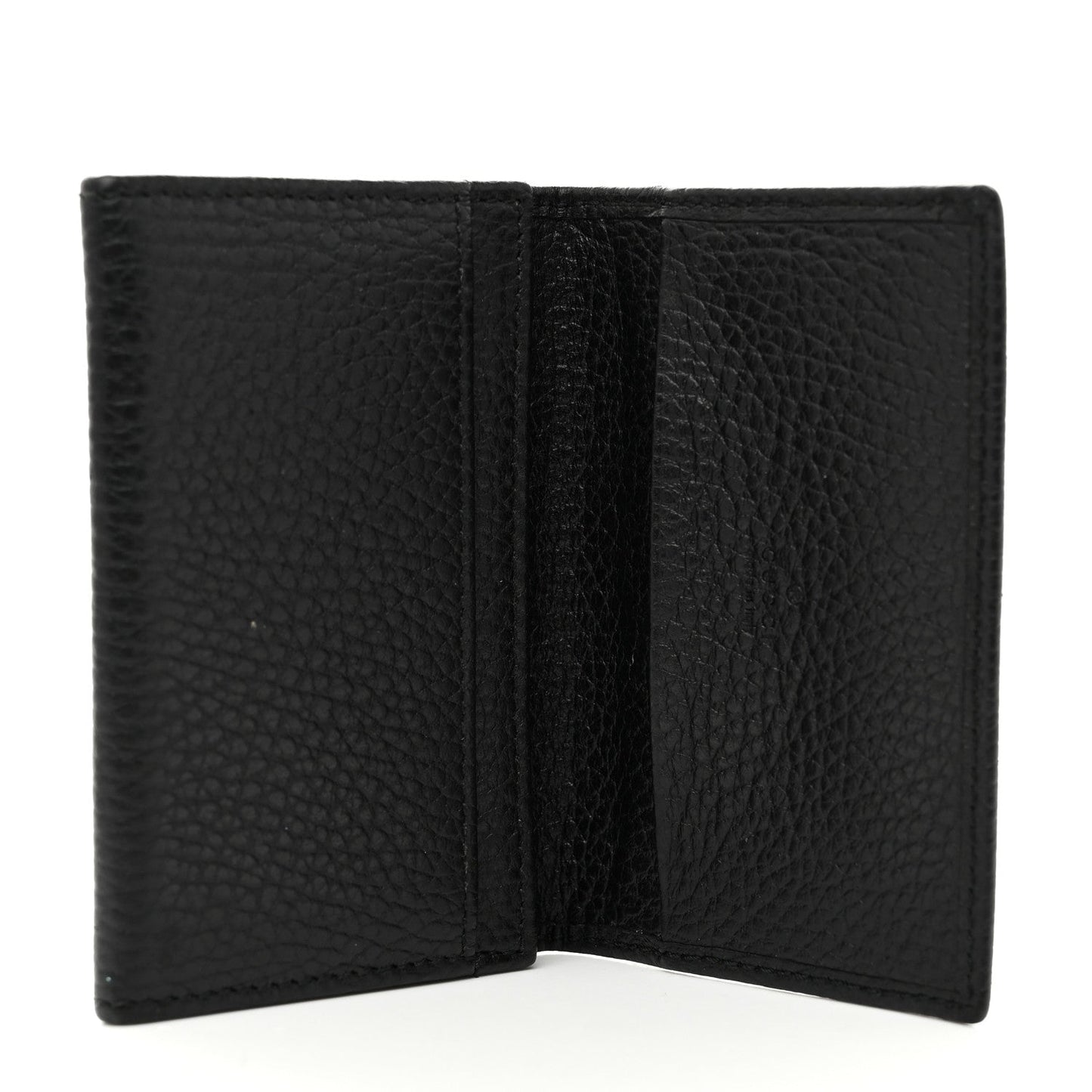 Pebbled Calfskin GG Marmont Card Case Black