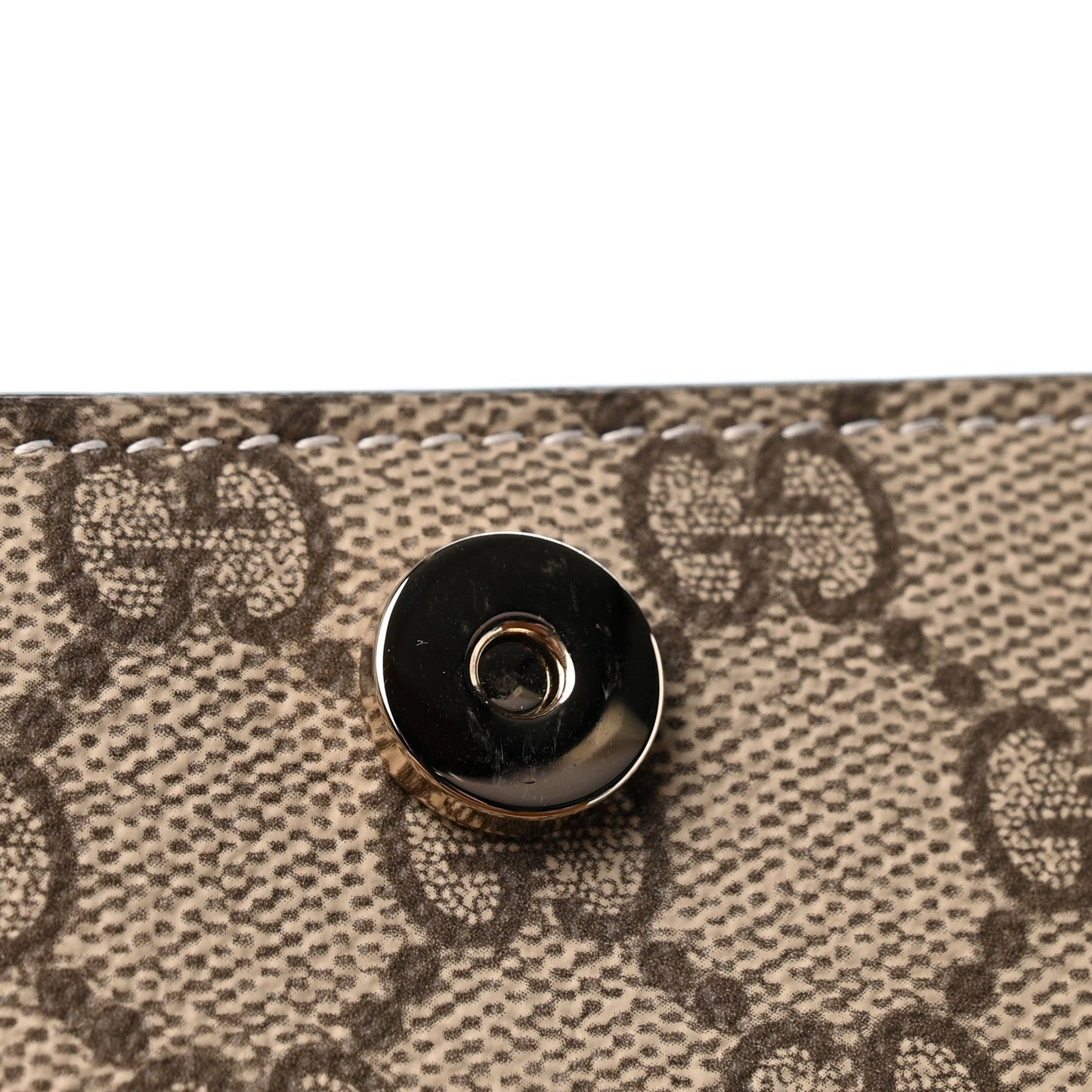 GG Emblem Monogram Wallet With Strap Beige Brown