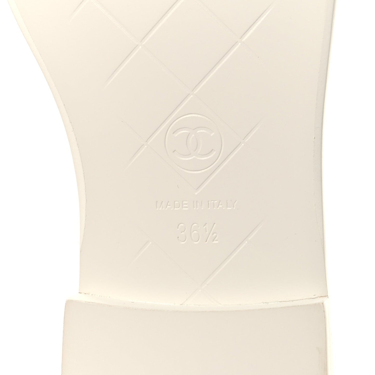 Crumpled Lambskin Quilted CC Turnlock Loafers 37 White