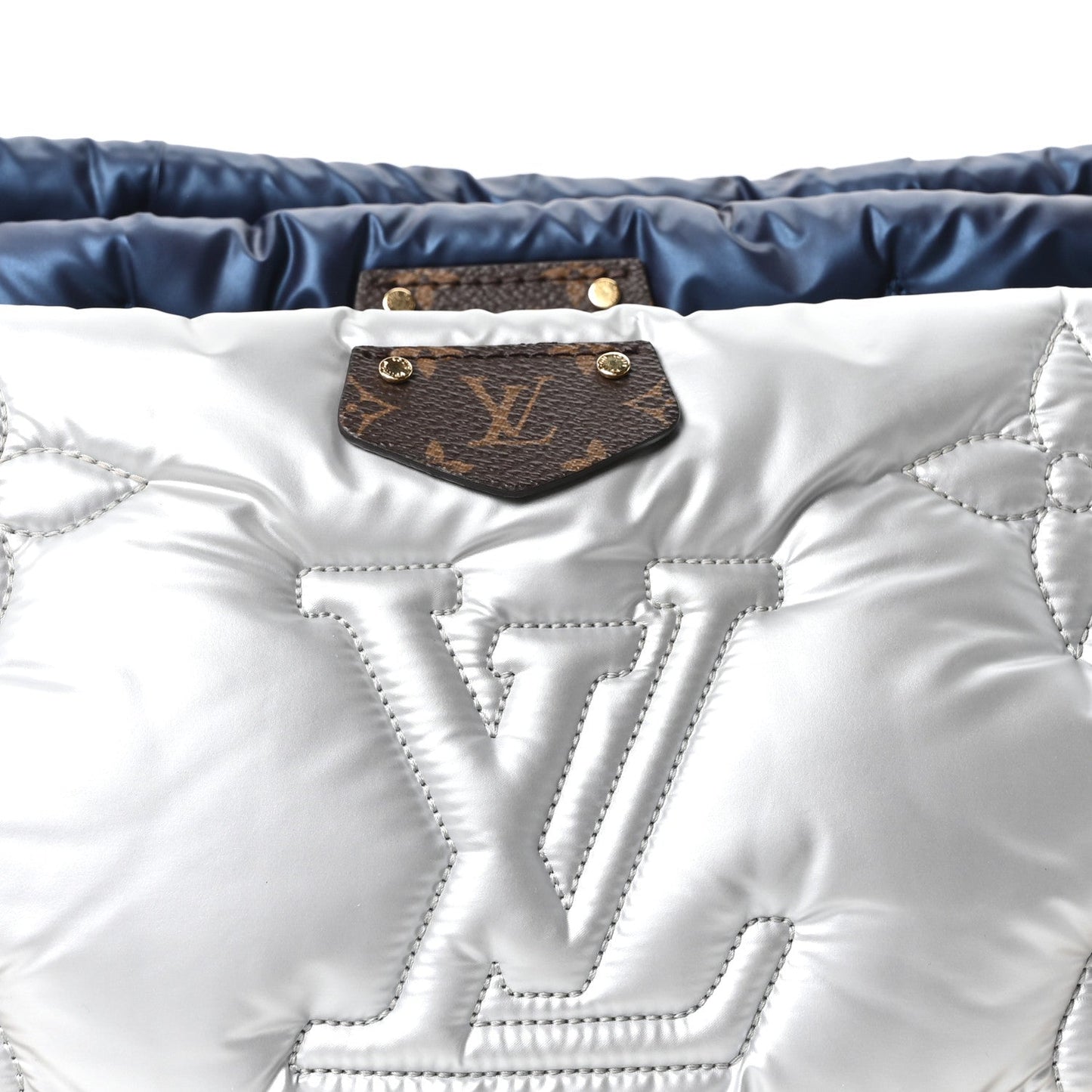 Econyl Monogram Pillow Maxi Multi Pochette Accessories Navy Silver