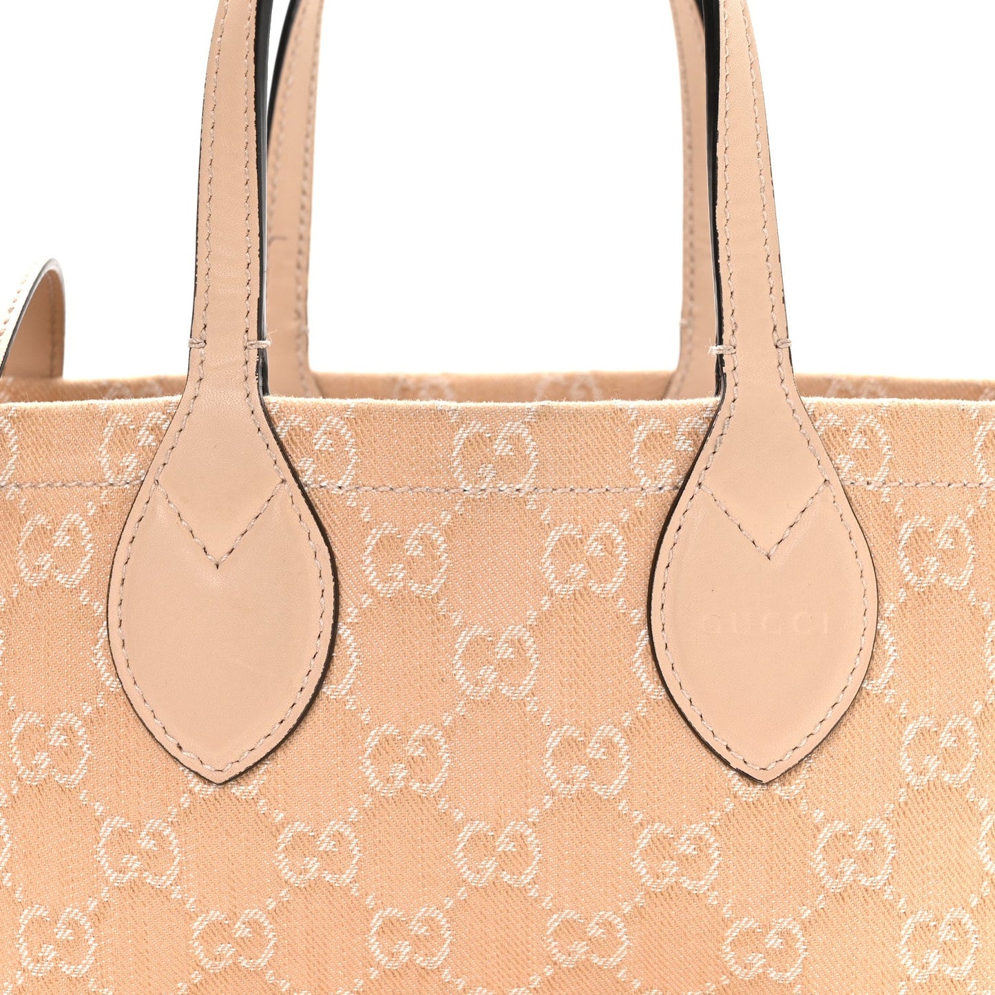Denim Ophidia GG Monogram Tote Medium Light Beige