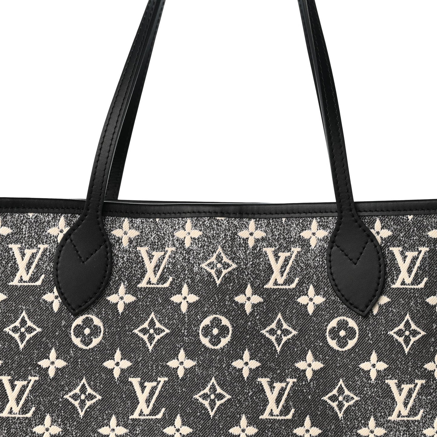 Denim Monogram Jacquard Neverfull MM Grey
