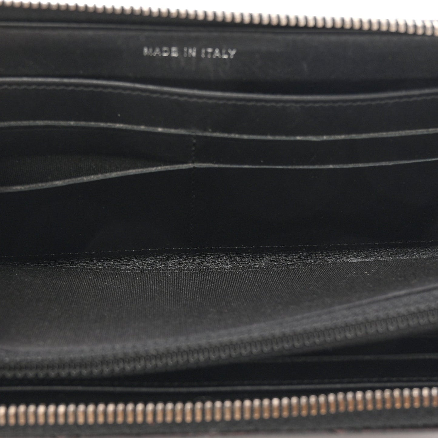 Glazed Calfskin Quilted Small Coco Boy Zip Around Wallet Black