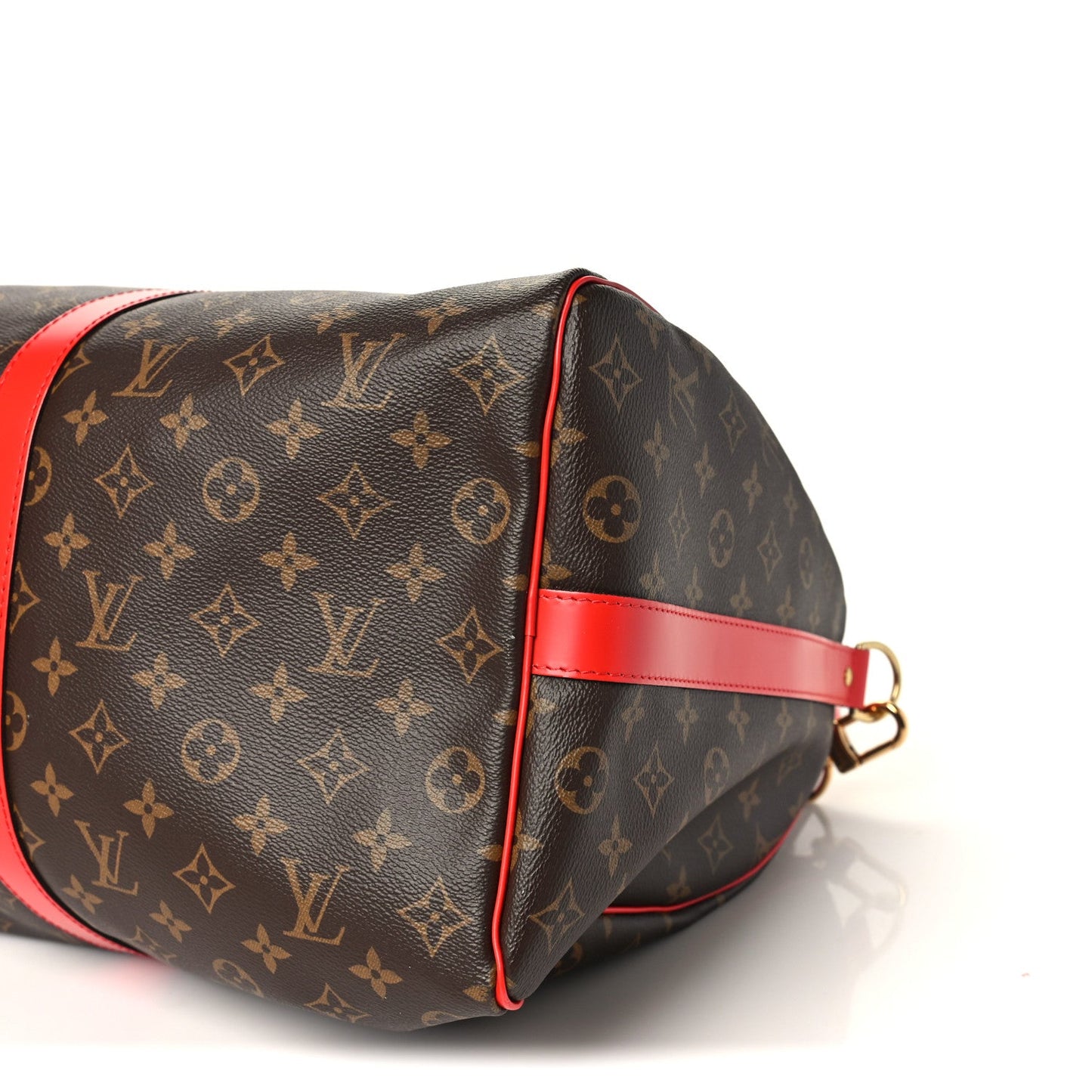 Calfskin Monogram Keepall Bandouliere 50 Coquelicot