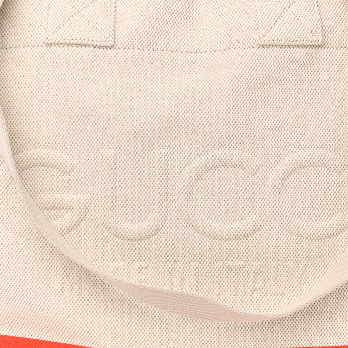 Canvas Logo Embossed Black Tote Natural Orange
